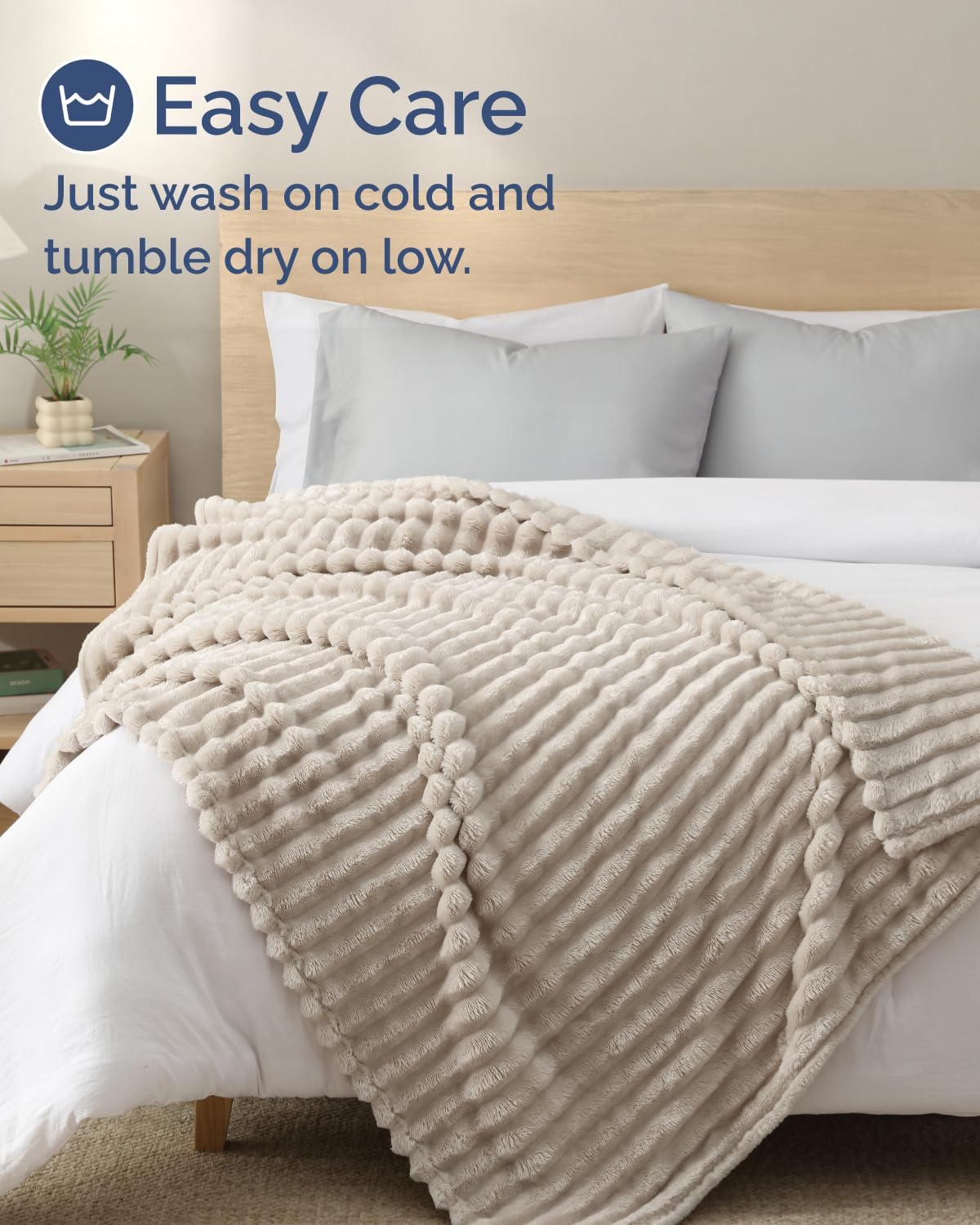 Super Soft Fleece Blanket Throw Size - Fleece Throw Blanket for Bed, Couch & Chair - Cozy, Warm & Breathable - All Season Fuzzy, Cute Decor, Microplush Bedding for Women, Men & Teens - 50x60, Cream