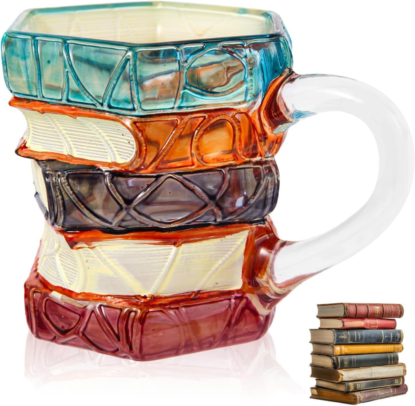 Painted Book Mug Novelty Coffee Mugs for Book Lover Gifts for Women Unique Coffee Mugs 7 Oz Cool Funny Bookish Cute Tumblers Books Worm Readers Writers Librarian Gifts Women (Painted book)