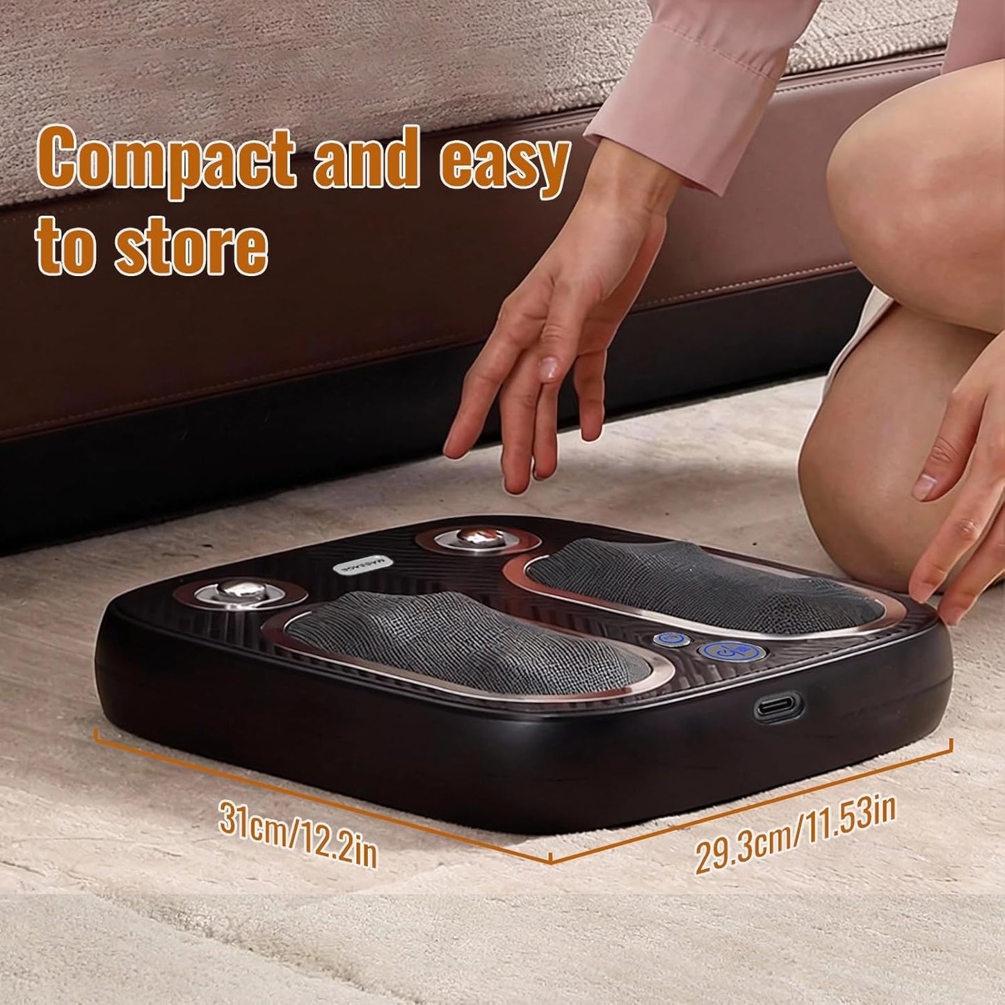 Shiatsu Foot Massager Machine with Heat - Deep Kneading, Air Compression, and Open-Toe Design for Full Foot Pain Relief - 3 Modes & 3 Intensities - Perfect for Home, Office, or Gift