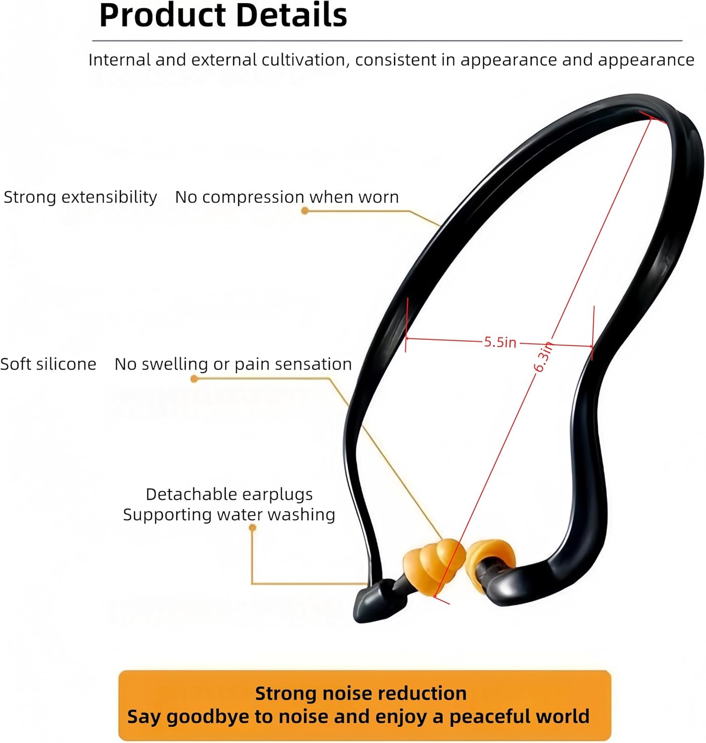 3-Pack Banded Earplugs for Shooting, 29dB NRR Noise Cancelling for Sleep/Work/Concerts - Reusable Silicone Ear Plugs for Hearing Protection, Swimming & Construction (Lightweight, Non-Slip Design)