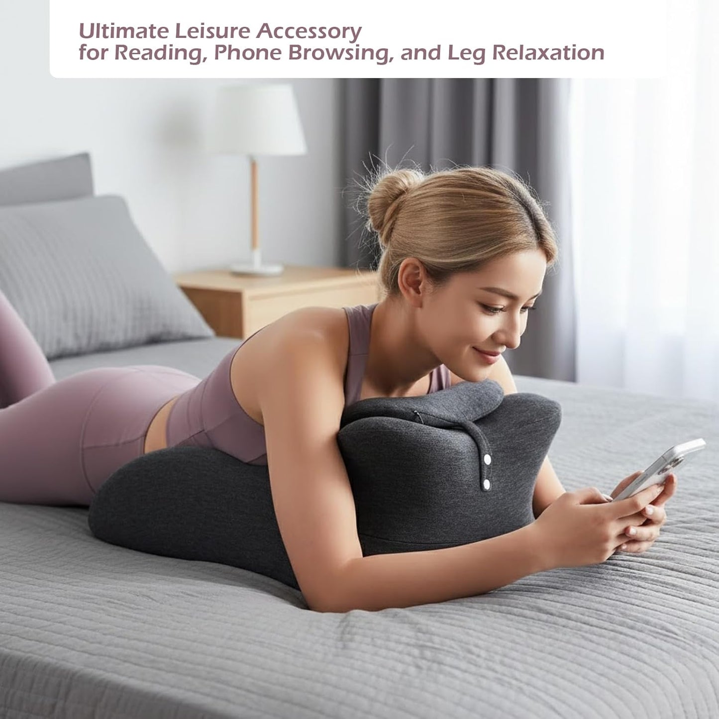 Cupocupa Ergonomic Wedge Pillow for Bed Reading & Back Support and Ideal for Massage - Zoned Contour Design for Sitting Up, Prone Lounging & Gaming - Elevating Leg Pillow for Circulation & Recovery