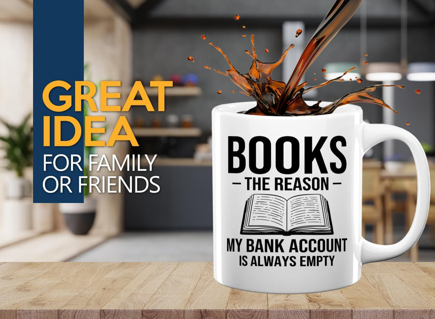 Book Lover Coffee Mug 11oz White -Books The reason - Bookworm Literature Library Book Lover Reader Booked Editor Intellectual Studious