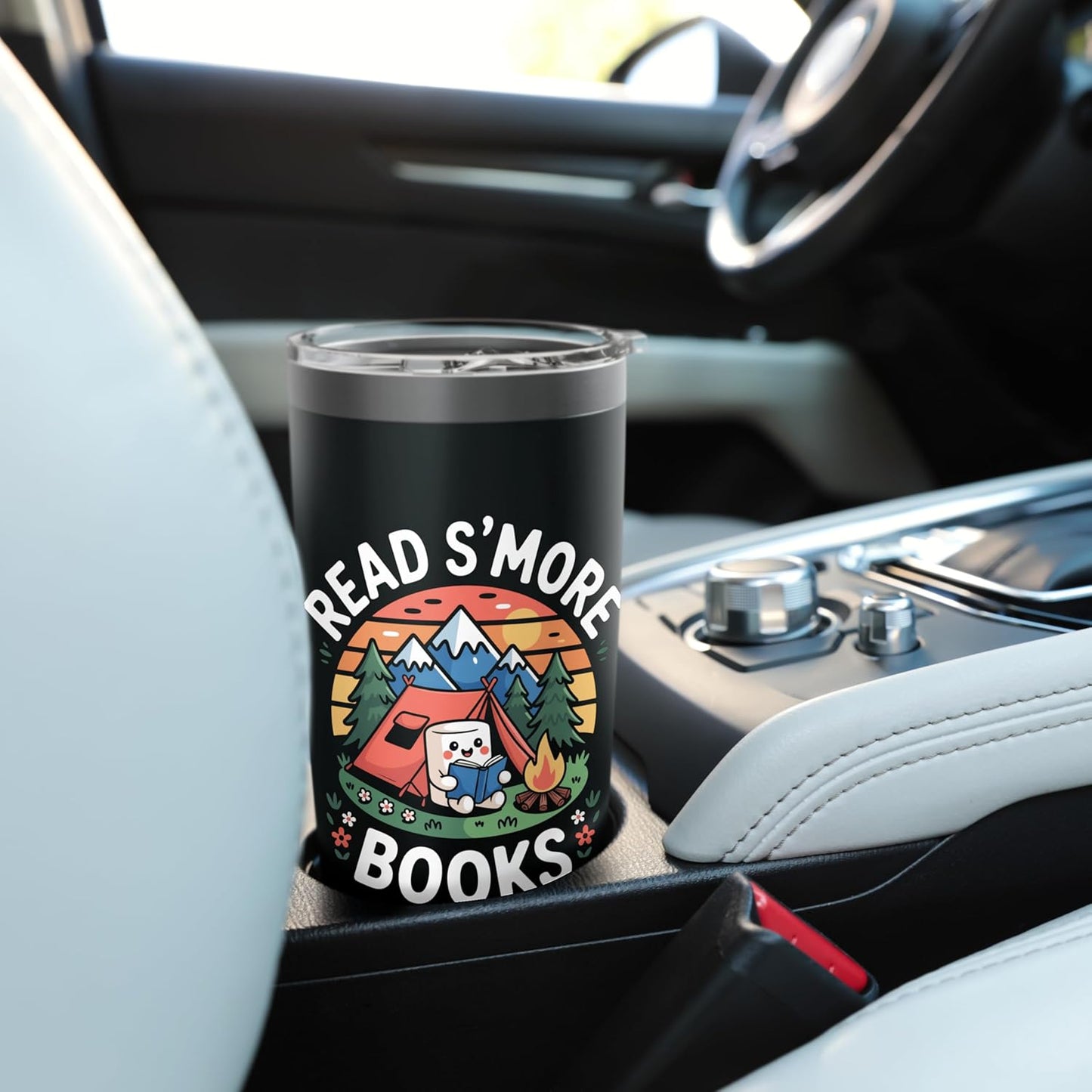 Read S'more Books Marshmallow Camping Book Lover Design Stainless Steel Insulated Tumbler