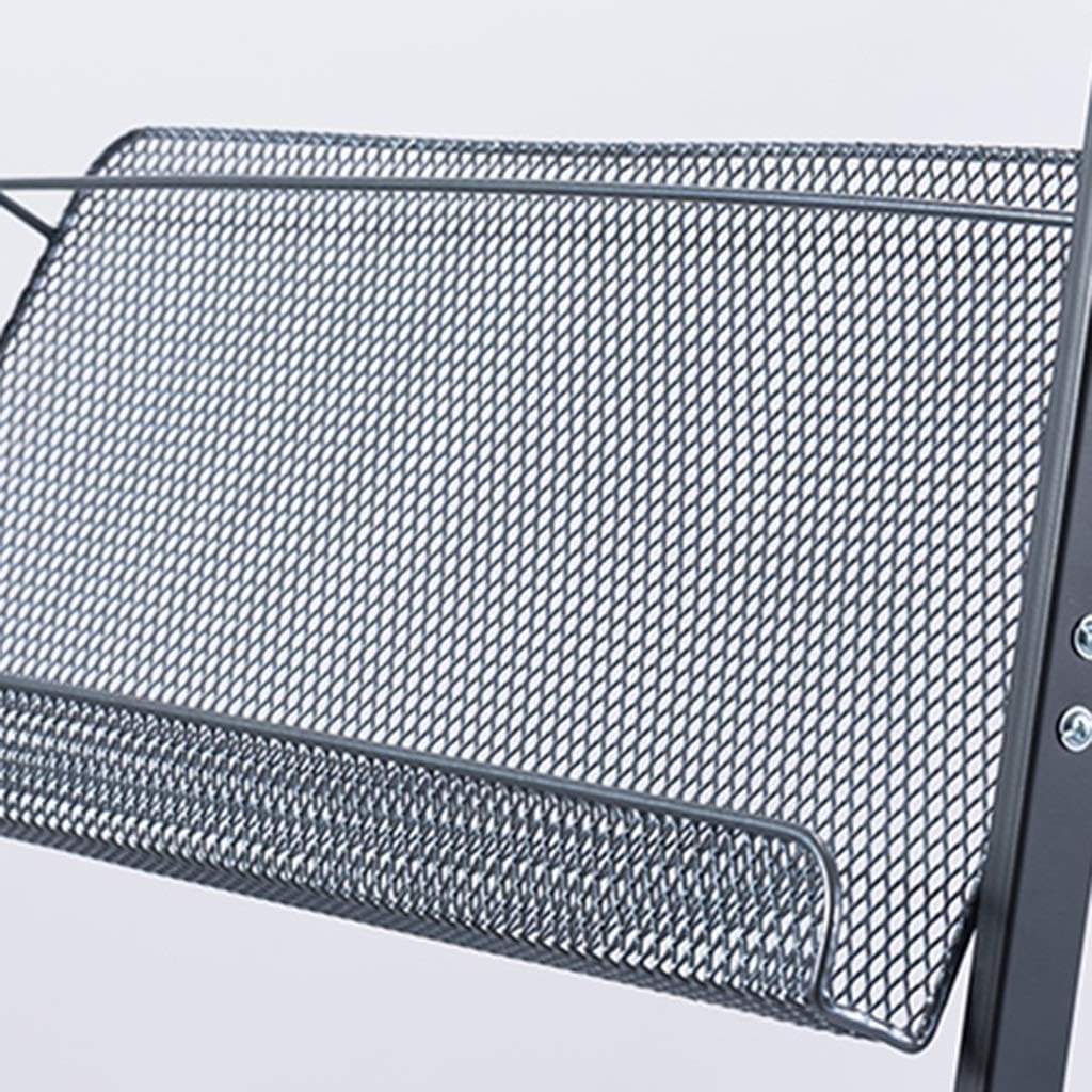 Wrought Iron Floor-Standing Magazine Rack, 4-Layer Publicity Album Display Stand, Shelf, Suitable for Schools, Offices, Banks, Etc