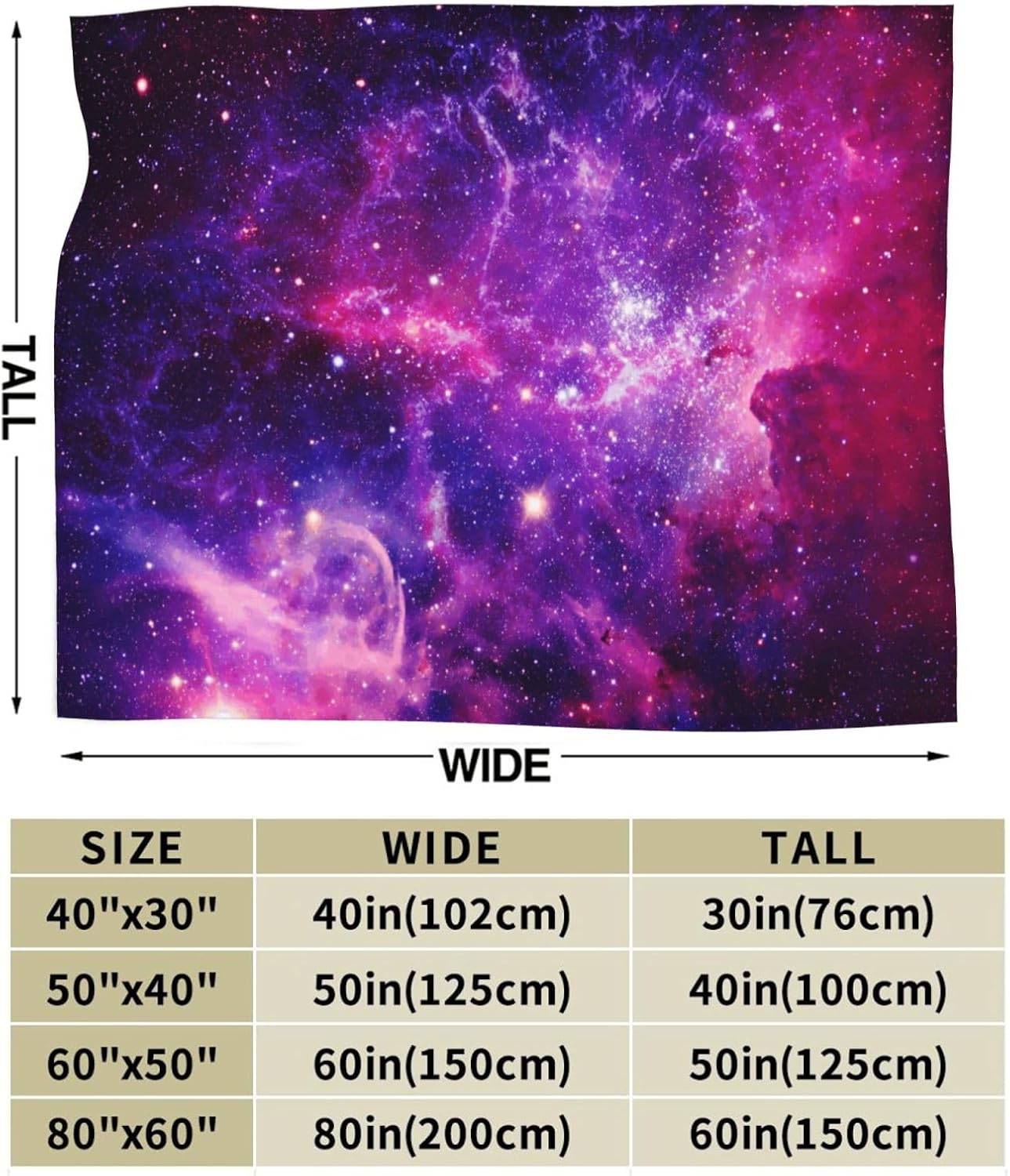 Bursting Galaxy Throw Blankets All Season Ultra Soft Warm Fleece Blanket for Home Bed Sofa Couch Chair Outdoor Travel Camping 80x60 Inch