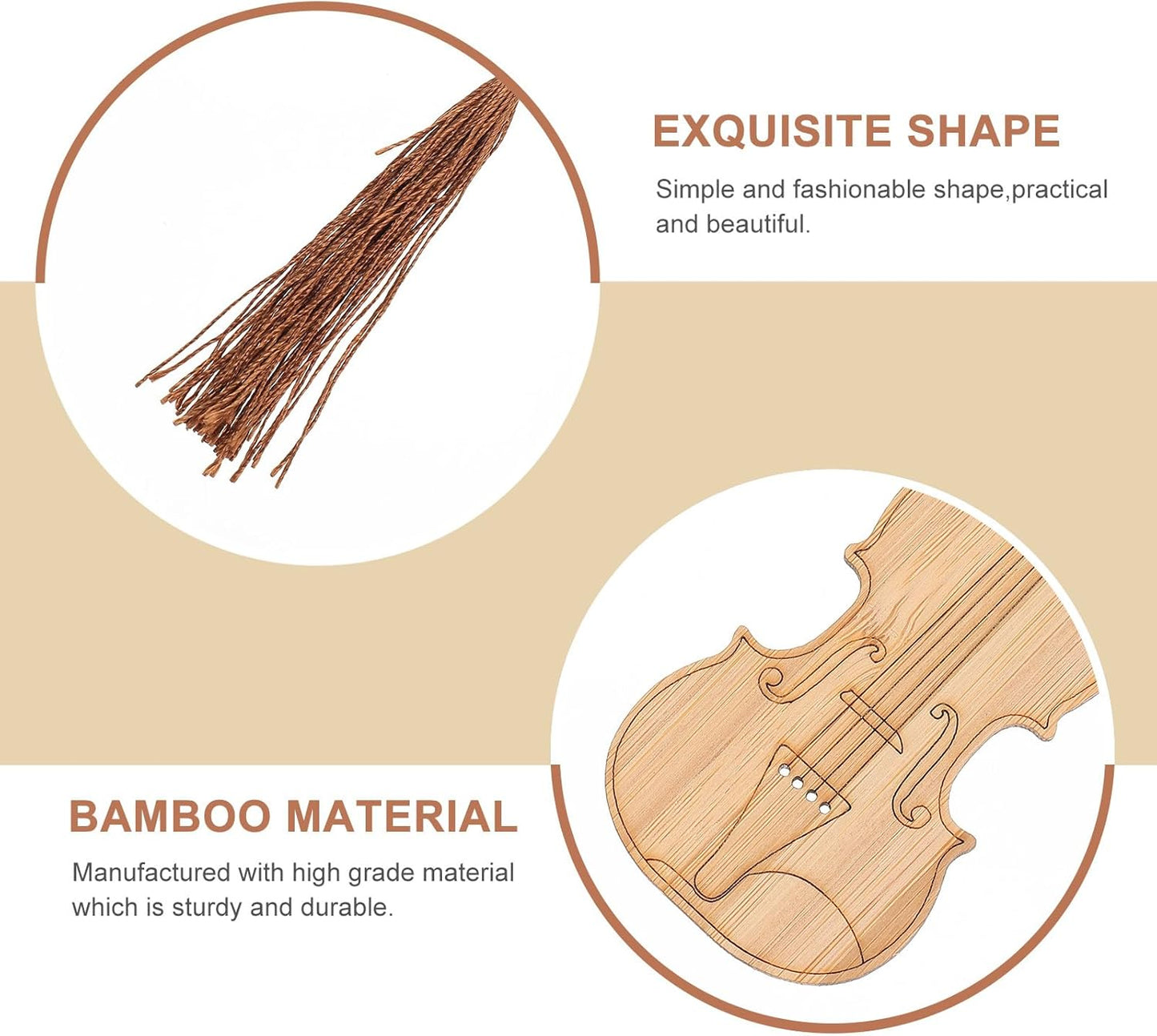 EXCEART Violin Shape Bookmarks with Tassel Set 16Pcs Decorative Book Page Markers for Reading Office Library Home Use Music Instrument Design