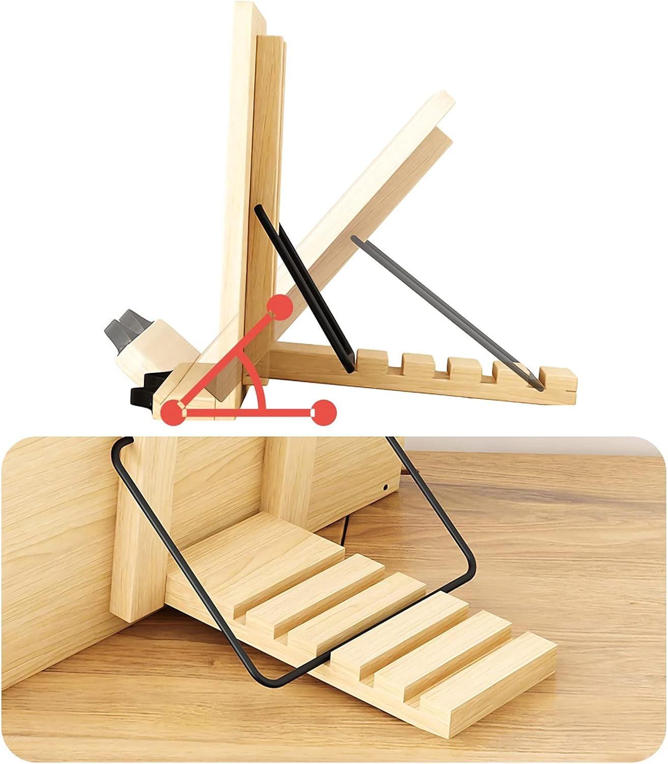 Book Stands and Holders for Reading Desktop Book Stands Book Reading Stand for Reading in Bed Tablet Holder Foldable Tray with Clip for Laptop Textbook Recipe Document for Kitchen and Office ( )
