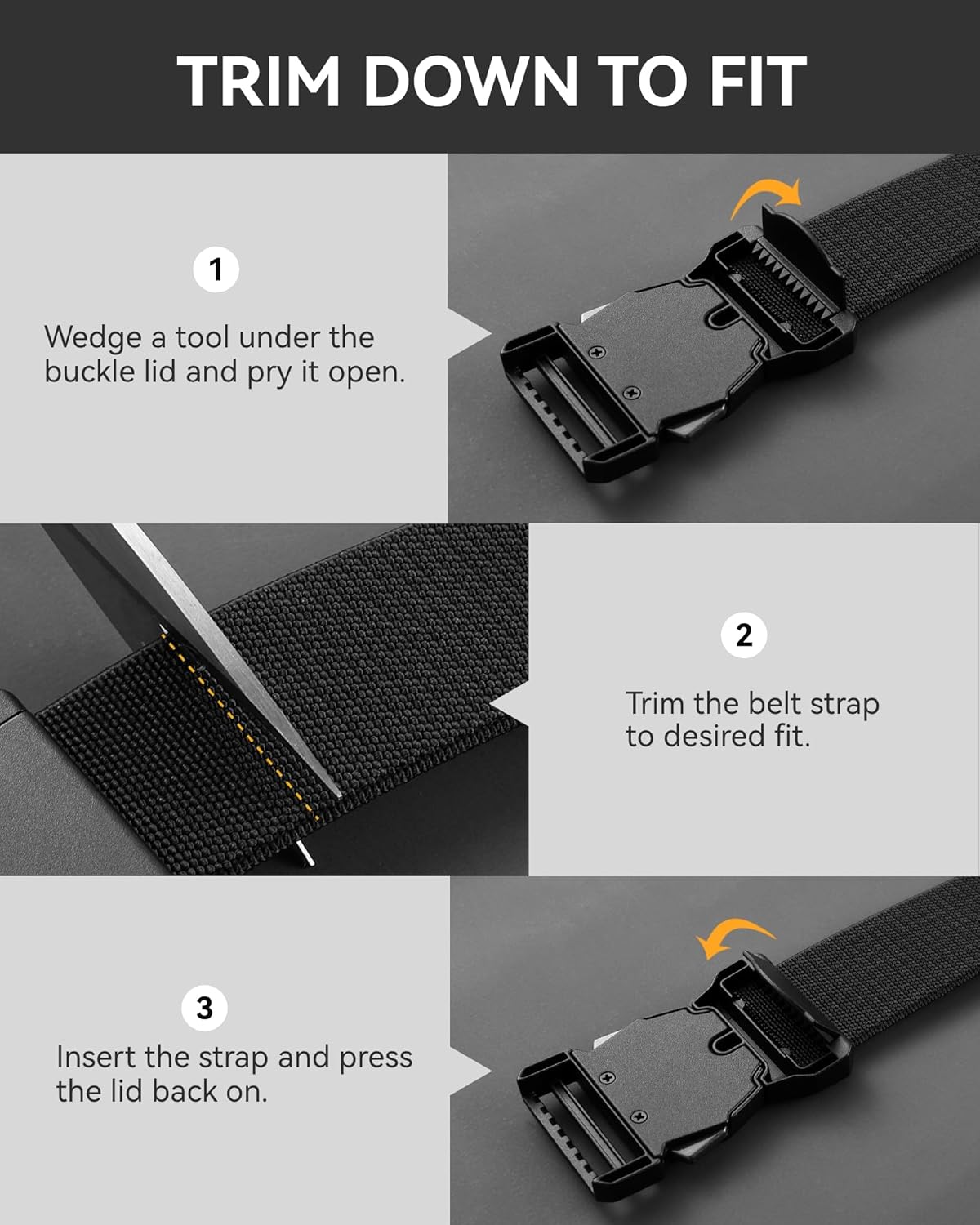 CHAOREN Tactical Belt Men - 1.5" Stretch Belt for Work - Quick Release for Military Casual Jeans EDC Hiking