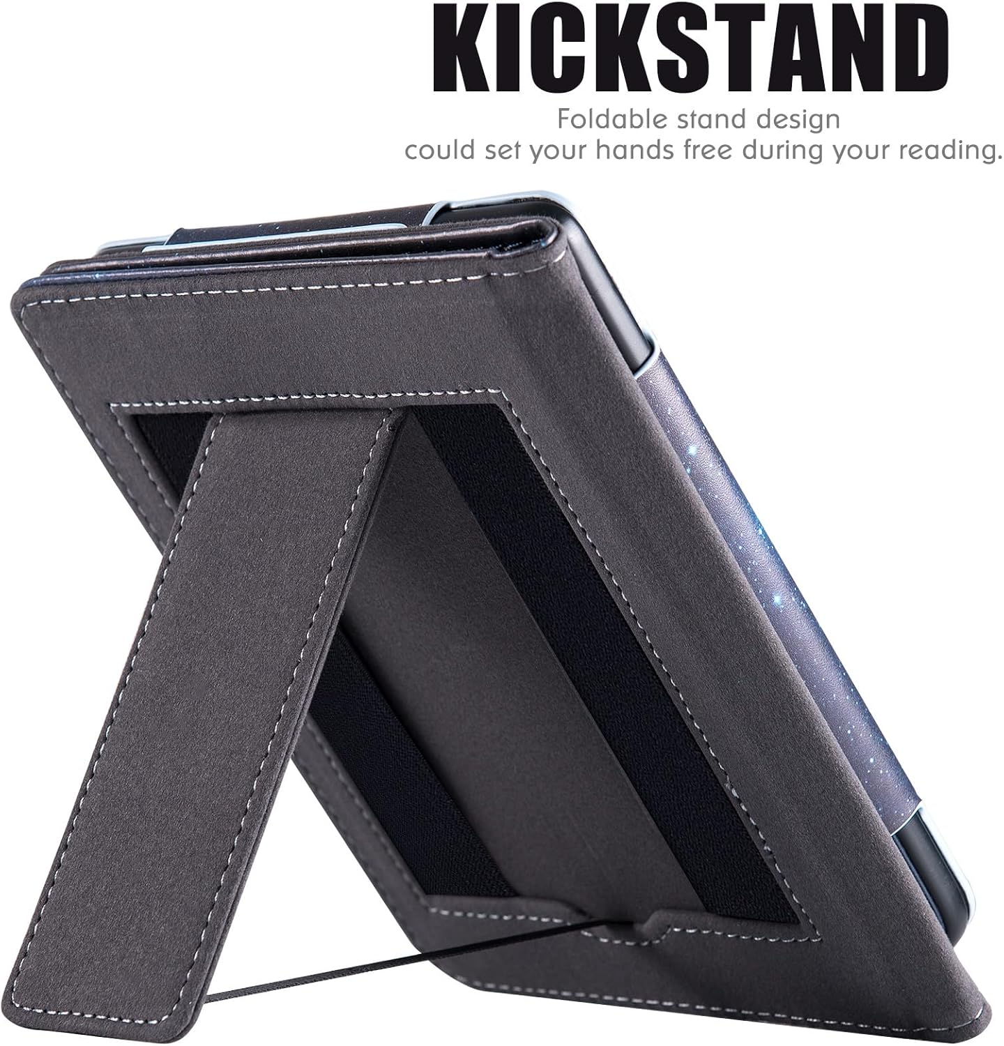 BOZHUORUI Stand Case for 6" Kobo Clara Colour | BW | 2E Case with Hand Strap, Premium PU Leather Sleeve Cover with Auto Sleep/Wake (Vast Starry Sky)