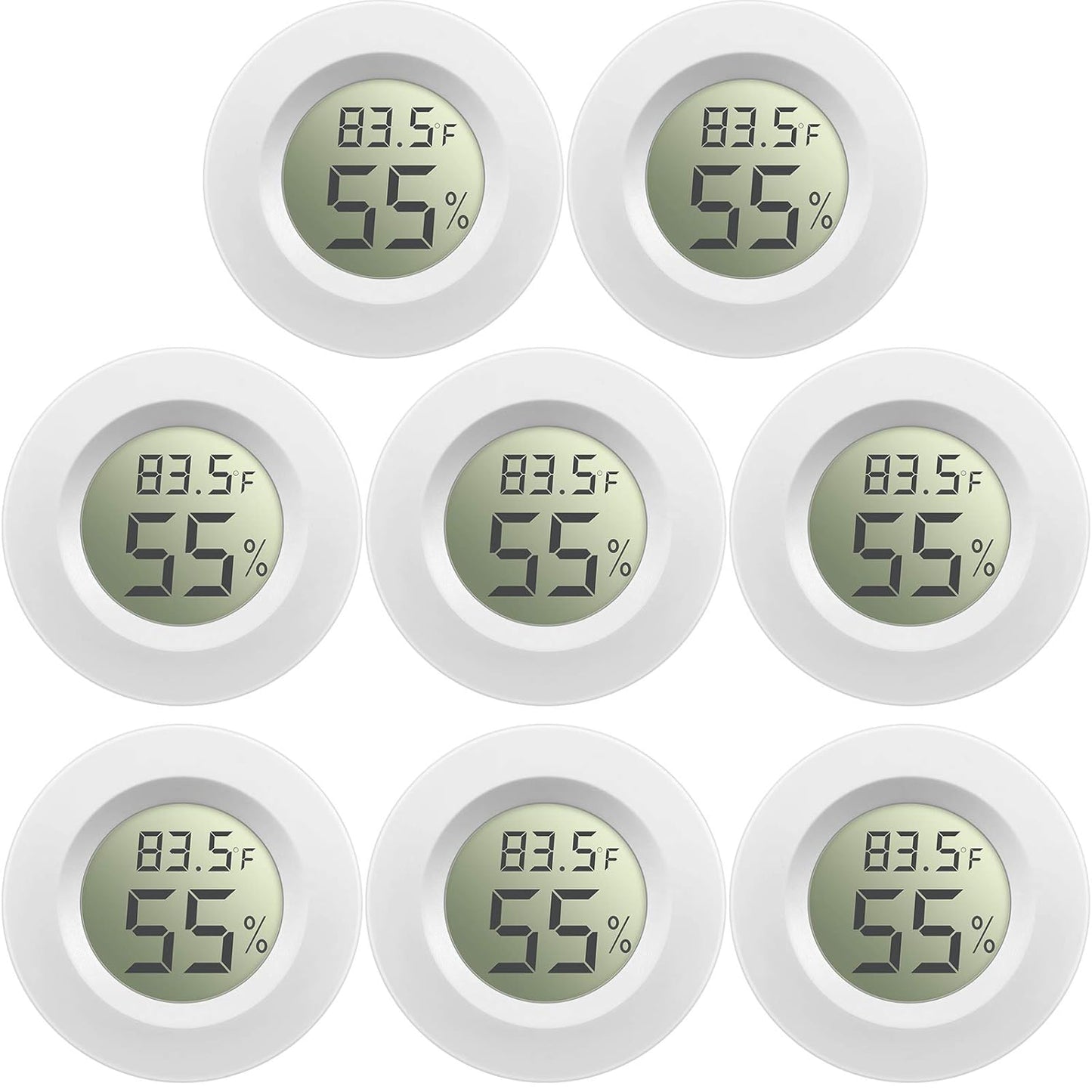 Weewooday Mini Hygrometer Thermometer Digital LCD Monitor Indoor/Outdoor Room Humidity Meter Temperature Gauge for Greenhouse Garden Reptile Incubator Cellar ℉/℃(White,8 Pcs)