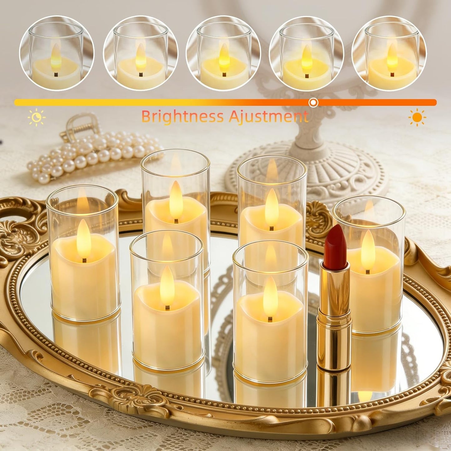 Rechargeable Small Tea Light Candles, Acrylic Votive Flameless Candles 1.7" x2.5"with Remote Control and Timer, Flickering Warm LED Light, Safe for Home, Parties, and Holidays (Set of 6, White)