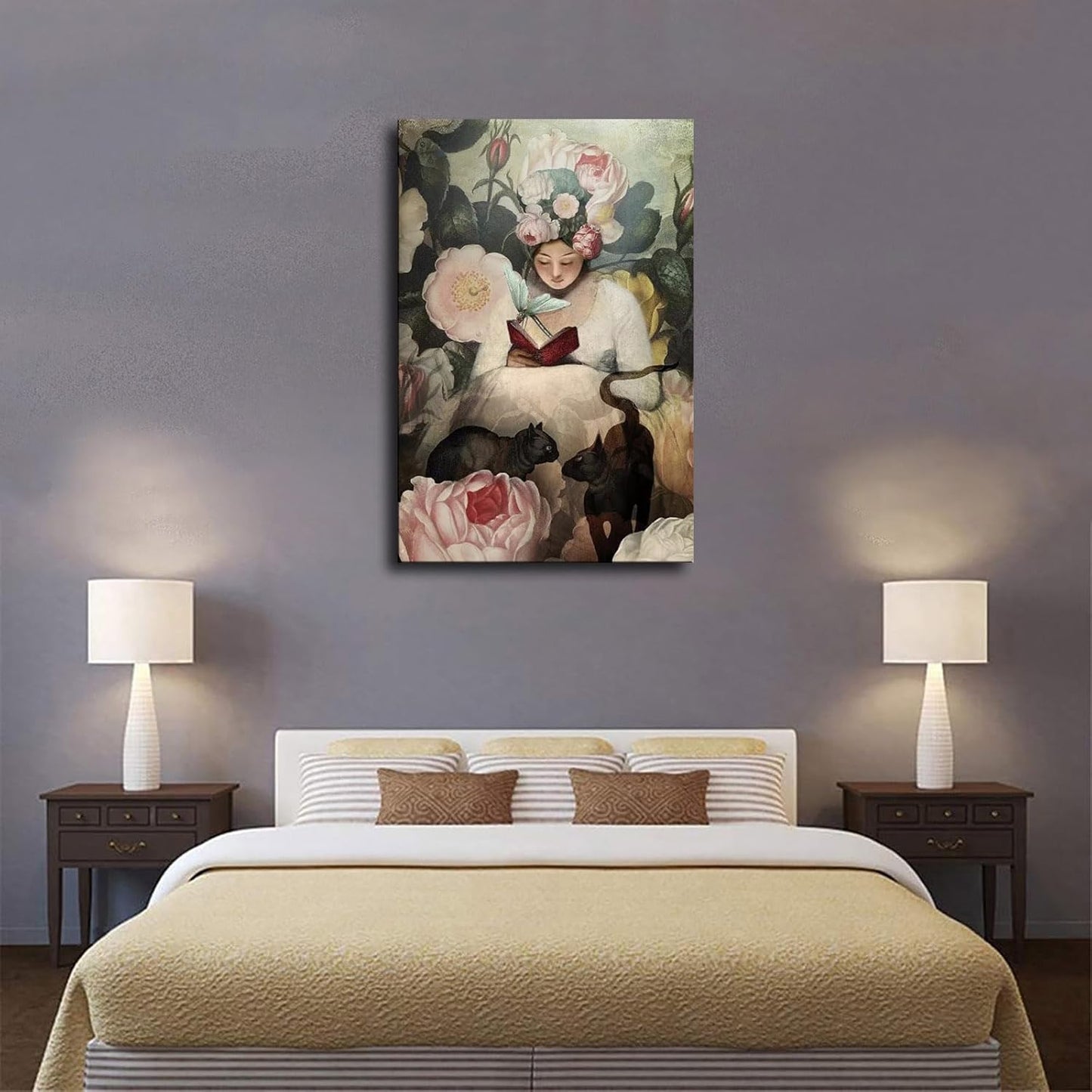 The Reading Catrin Welz-Stein Poster Canvas Painting Wall Art Picture Gift Bedroom Home Aesthetic Decoration (Framed,24×36inch)