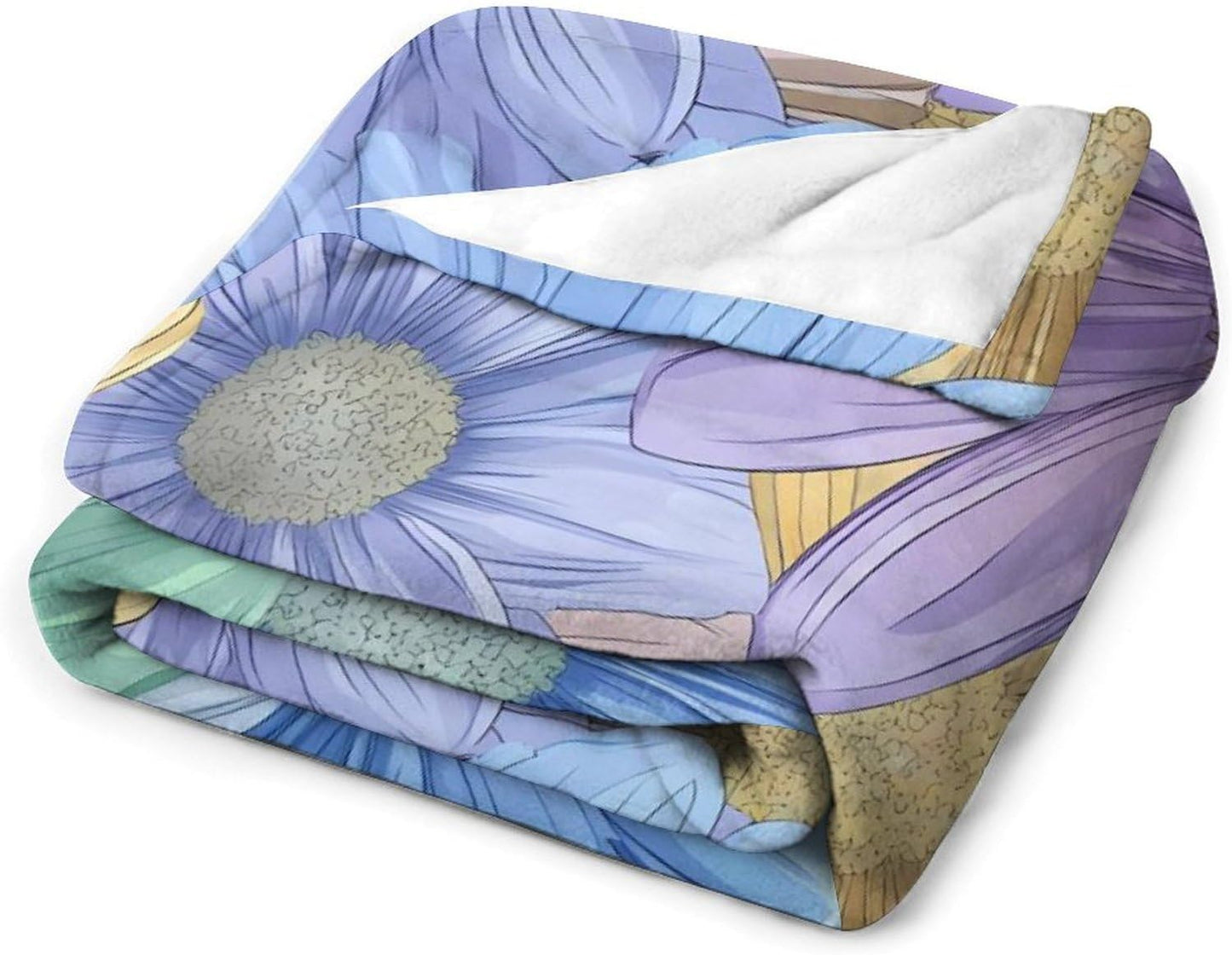 Boho Flower Throw Blanket for Couch Bed Plush Cozy Fuzzy Flannel Blanket for All Season 55"x70"