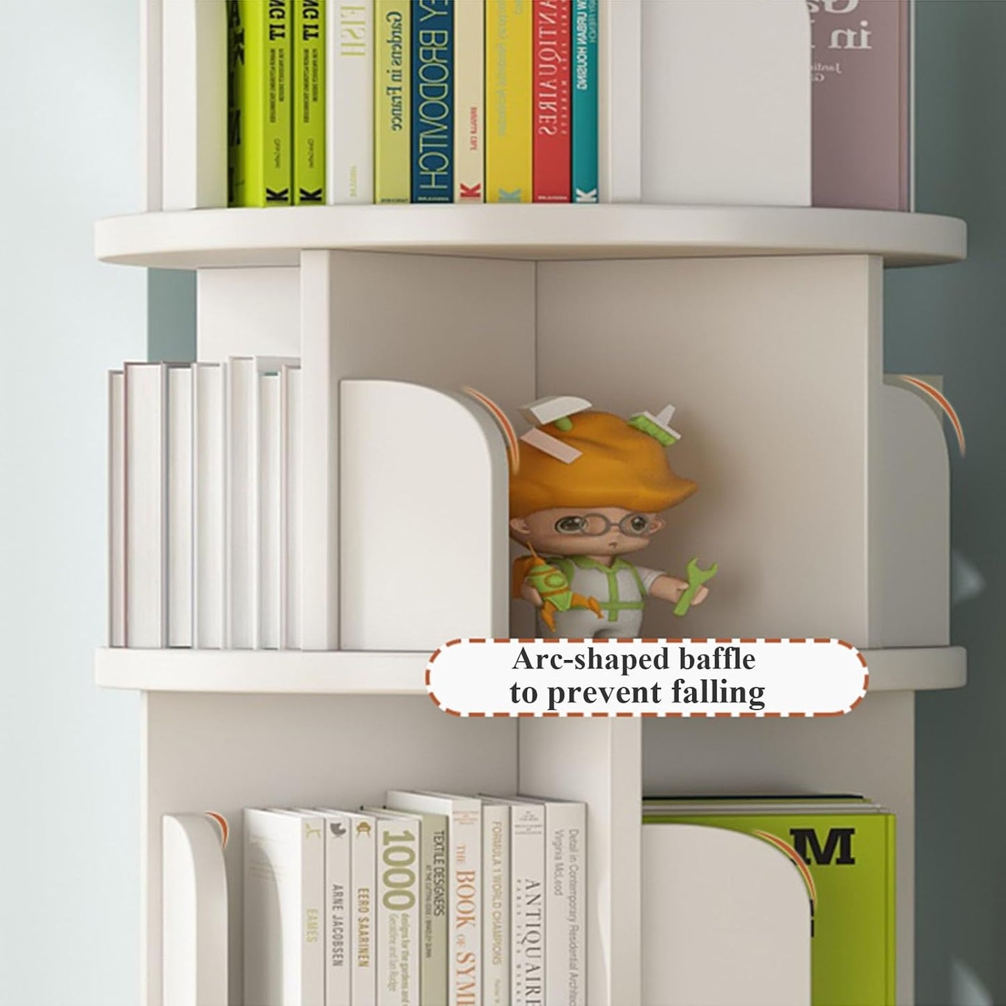 3/4/5/6Tier Solid Wood Rotating Bookshelf Tower Corner Bookshelf For Small Space, Spinning Bookcase Revolving Bookcase Stackable Bookshelf Organizer For Bedroom, Living Room(Brown-Five layers)