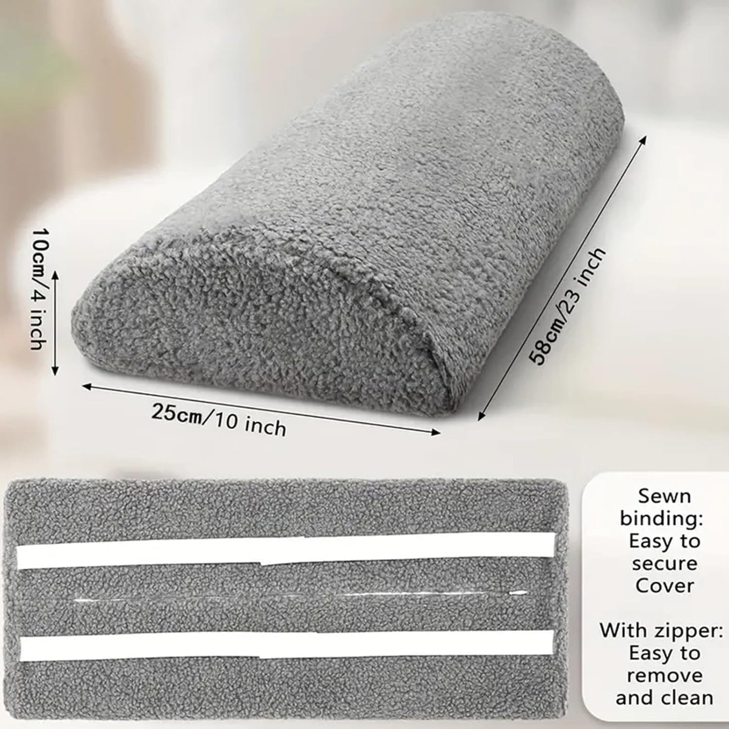 Recliner Leg Rest Cushion, Slow Rebound Leg Elevation Pad with Adjustable Straps, Comfortable Foot Support Pillow for Chair, Bed, and Sofa, Ergonomic Memory Foam Cushion for Relaxation, Resting