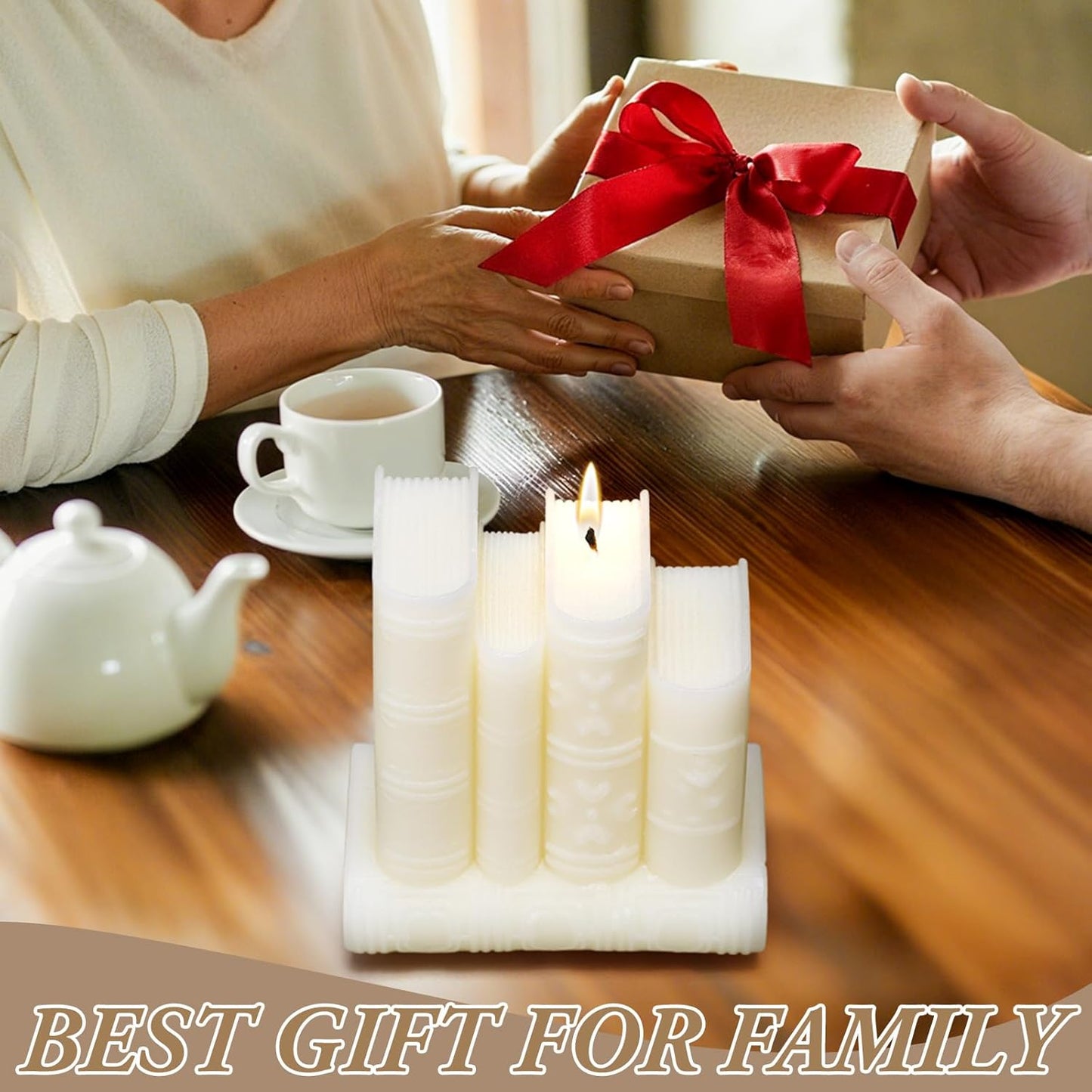 Nuanchu Book Frame Candle Book Lovers Gifts Lavender Soy Reading Candles for Reading Gifts Readers Bookworms Women Librarians Presents Birthday Home Decor(White)