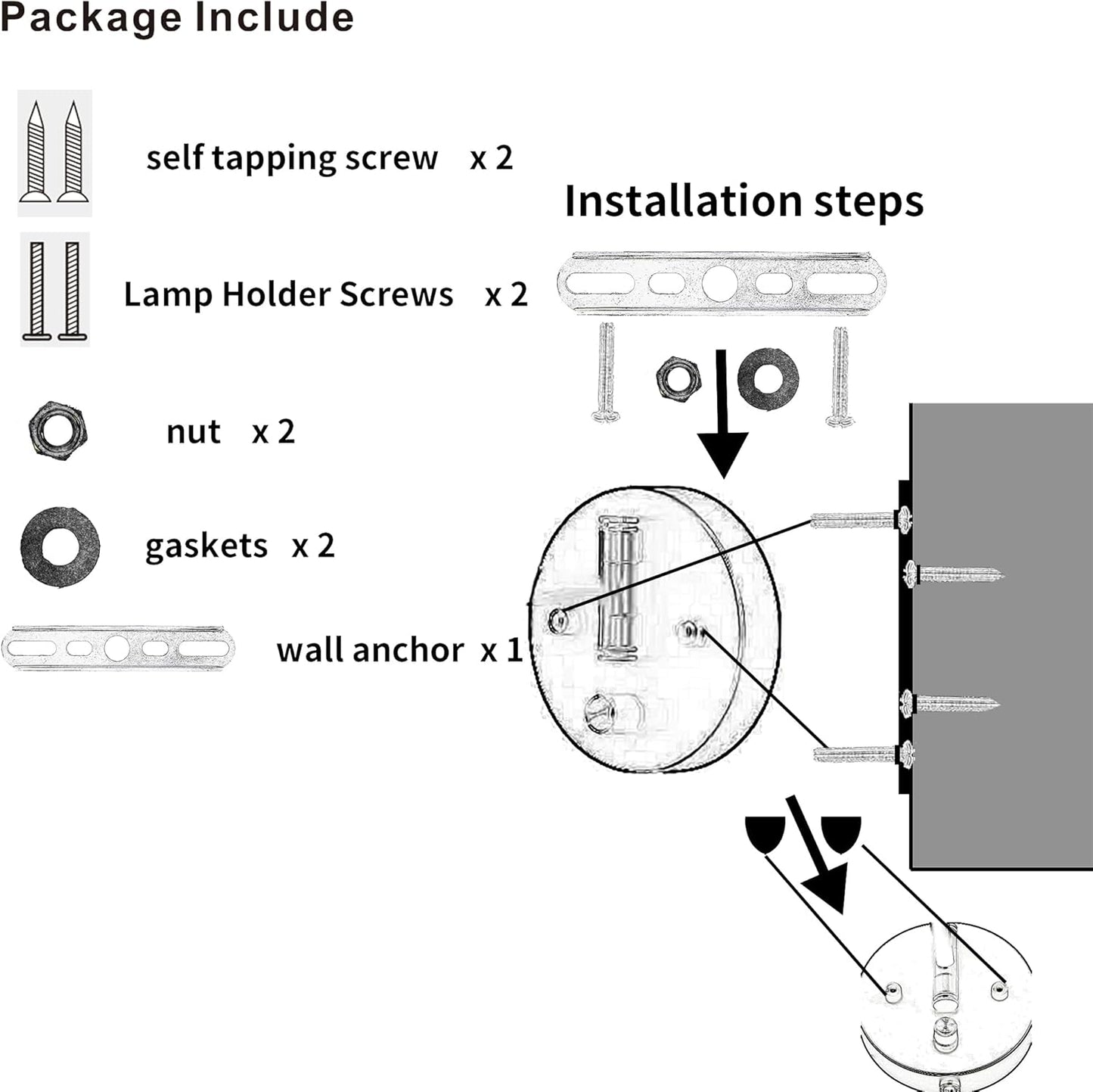 Wall Mounted Bedside Lamps with USB and 2 Pin Socket,Bedroom Sconces Set of 2 Cord and Switch,Dimmable Swing Arm Wall Sconce with White Linen Fabric Shade(E26/E27 Bulbs Not Included)