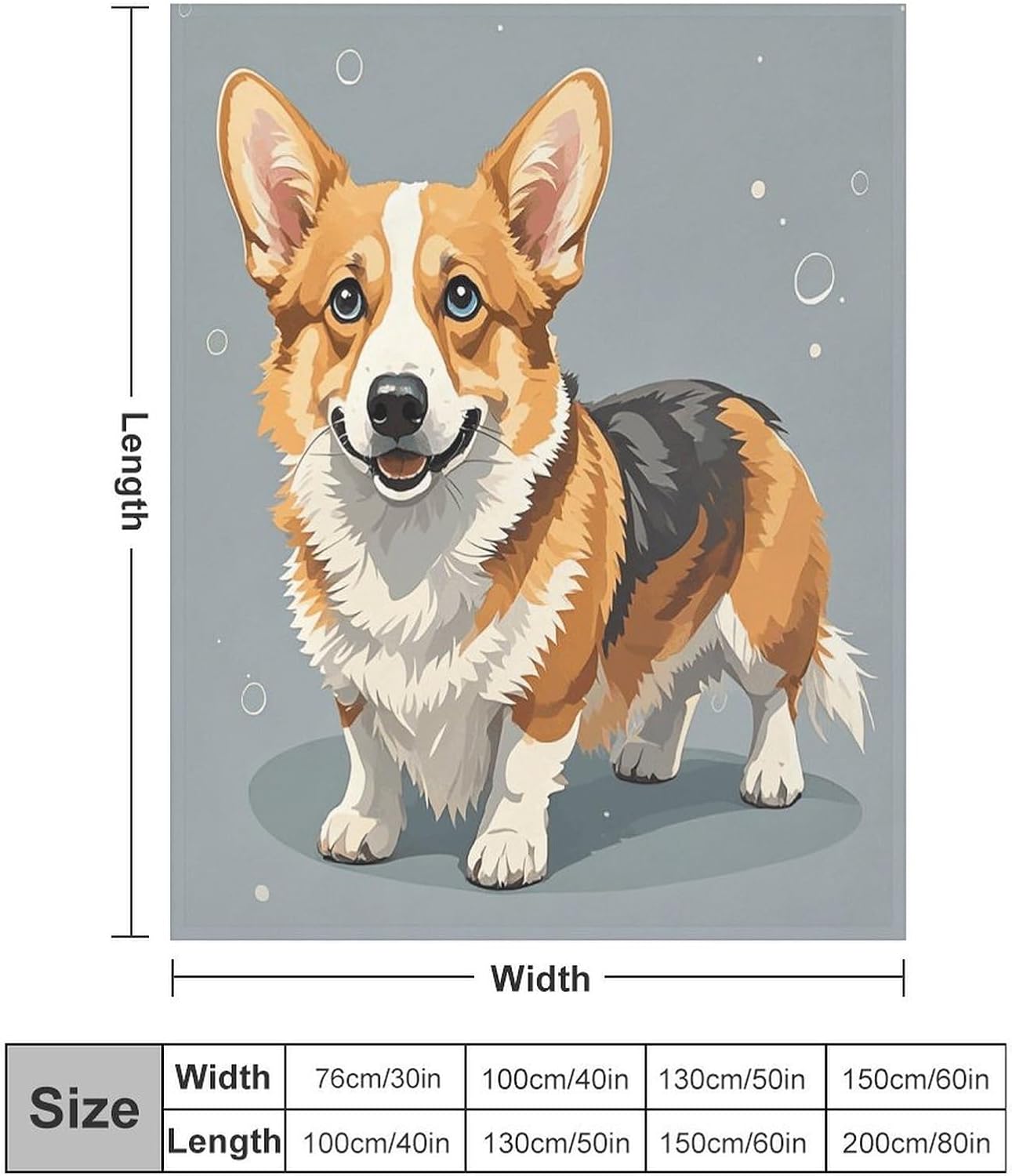 Corgi Pattern Corgi Pattern Blanket Super Soft Lightweight Throw Blanket Cute Cozy Warm Bed Blanket Decorative Fuzzy Blanket All-Season Home Decor Gift for Sofa Couch Living Room 60"*80"（150 * 200cm）