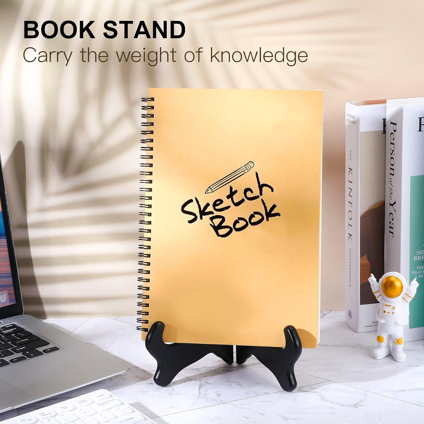 3 Pcs Wooden Display Stand Decorative Plate Holder Picture Frame Stand Black Easel Holder for Display Pictures Cook Books Art Certificates Wedding Birthday Decors(4 Inch, 6 Inch, 8 Inch)