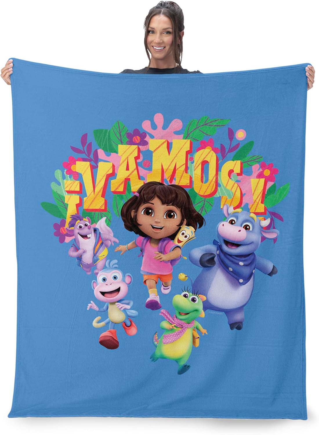 NORTHWEST Dora The Explorer Hola Backpack Silk Touch Throw Blanket, Soft Fleece, Cartoon Character, 40 x 50 inches