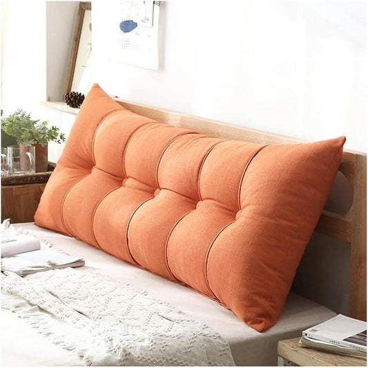 Headboard Pillow Reading Pillow Durable Rectangular Headboard Headboard Backrest Positioning Support Pillow for Daybed Bed Headboard Bedside Cushion (Color : Orange, Size : 60X60cm)-1