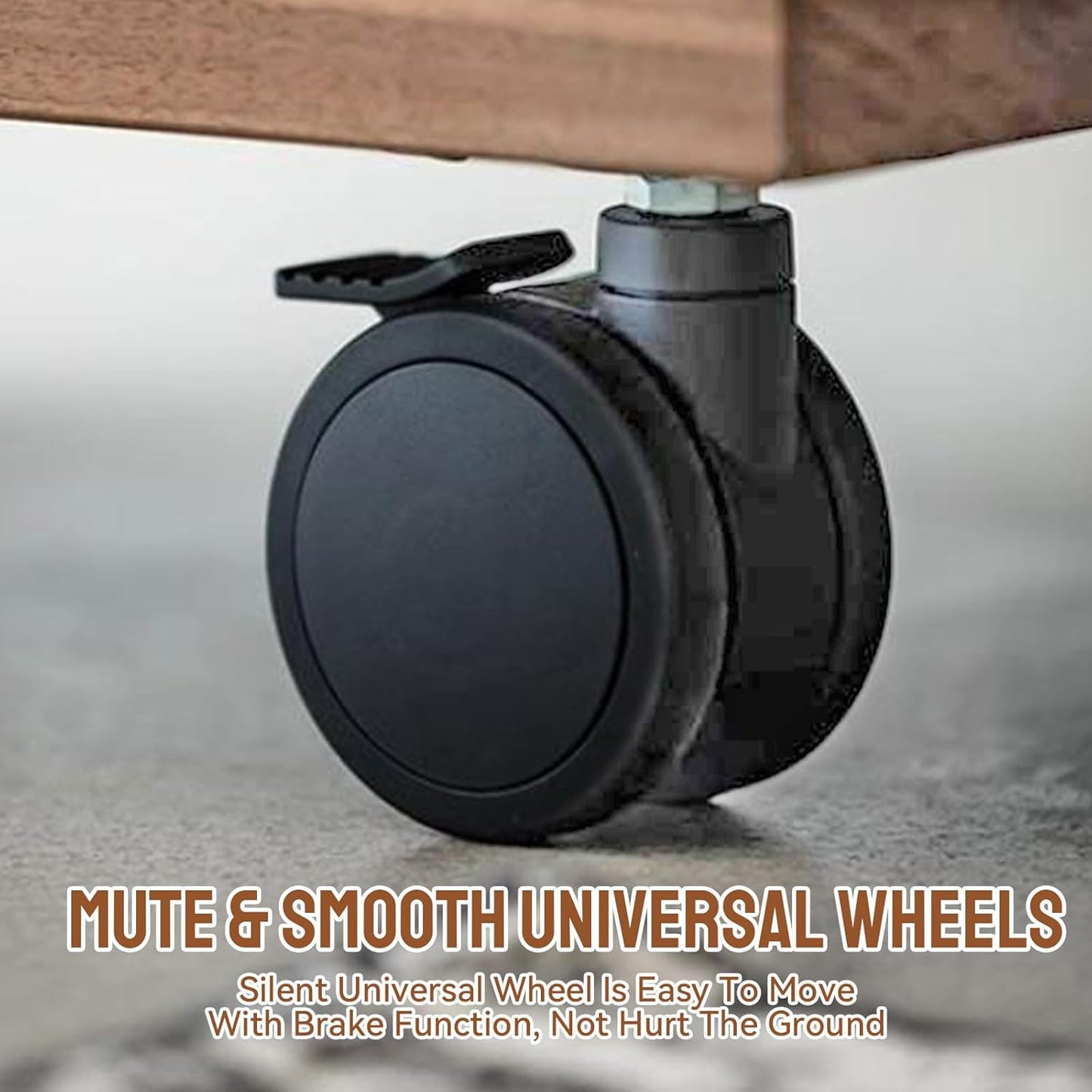 Adjustable C Shaped Side Table, C Table End Table with Wheels for Sofa, 360° Swivel Sofa Table for Livingroom,Bedroom,Study and Small Spaces,Bedside Table (Round,Walnut Wood)