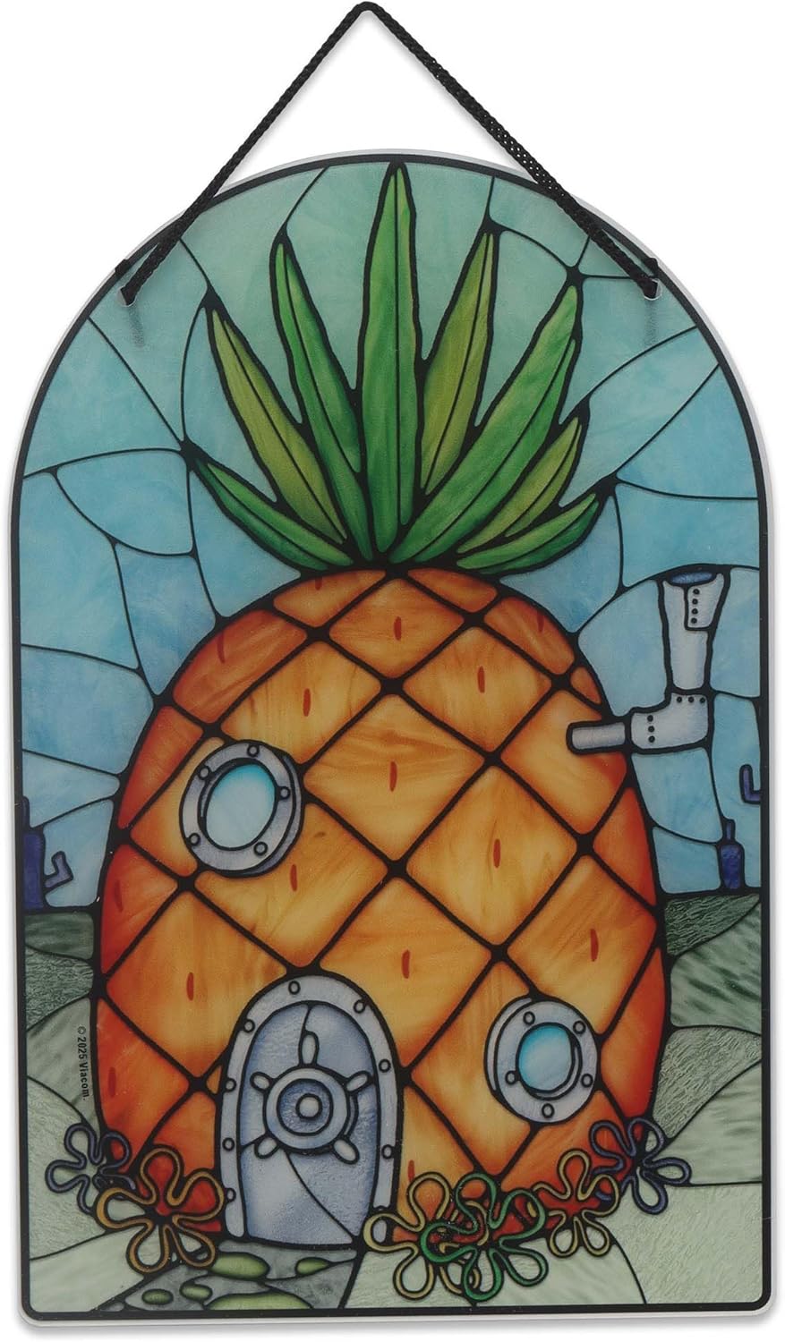 SpongeBob SquarePants Pineapple House Hanging Acrylic Wall Decor - Fun SpongeBob Sign for Bedroom or Office