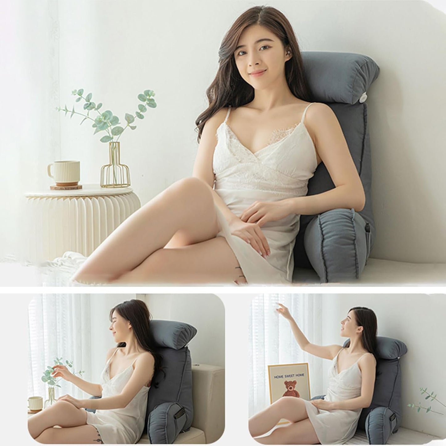 Bedside Sofa Pillow Backrest,Large Adult Bed Rest Pillows Back Support,Cute Reading Pillow for Bed Adult,Unmatched Support Bed Rest Sit Up Pillow Support While Reading,Watching TV