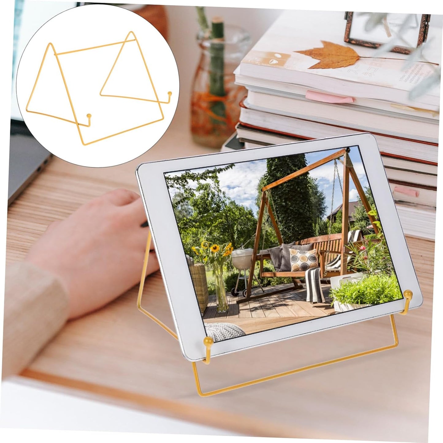 PRETYZOOM 2pcs Photo Frame Stands Multi-use Tabletop Display Racks for and Tablets for Home and Business Decor