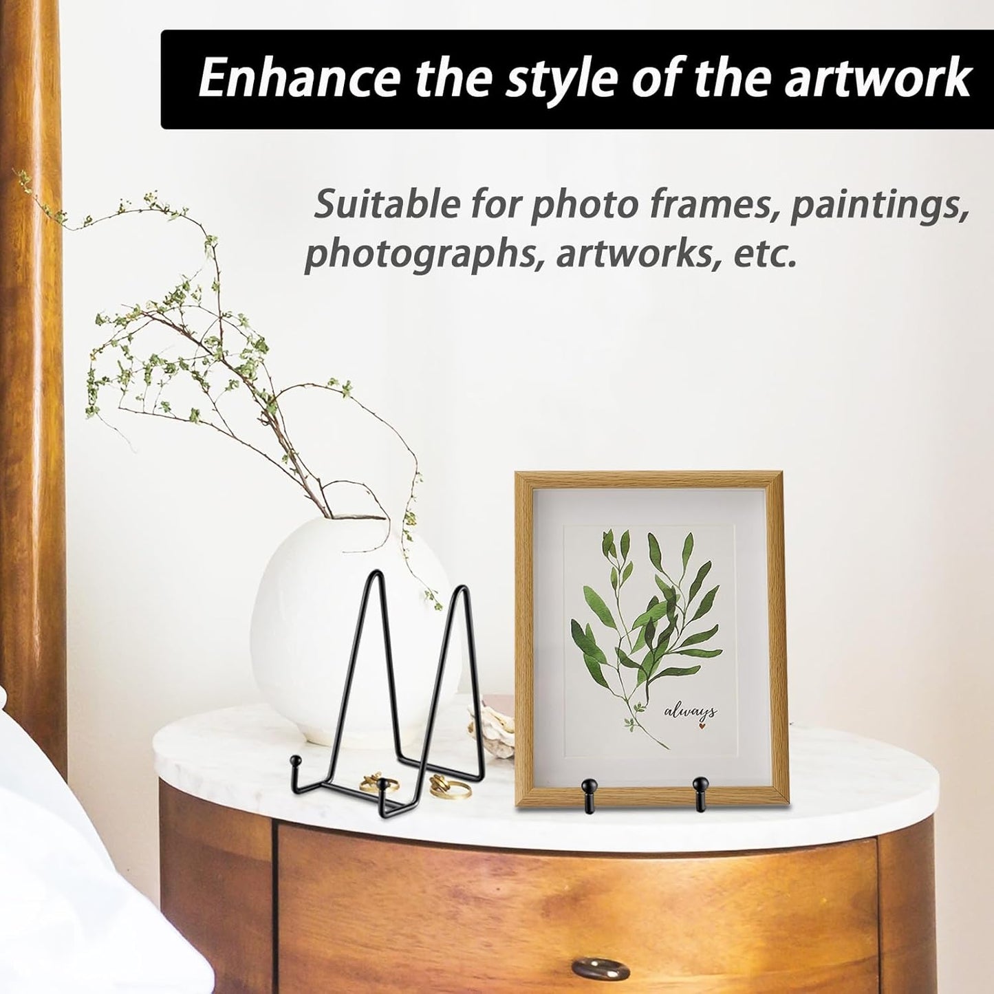 5 Pcs Plate Stands for Display,10 Inch Plate Holder Display Stand, Metal Frame Bracket for Book, Picture, Decorative Plate, Photo, and Platter, Desktop Display Shelf, Tabletop Art