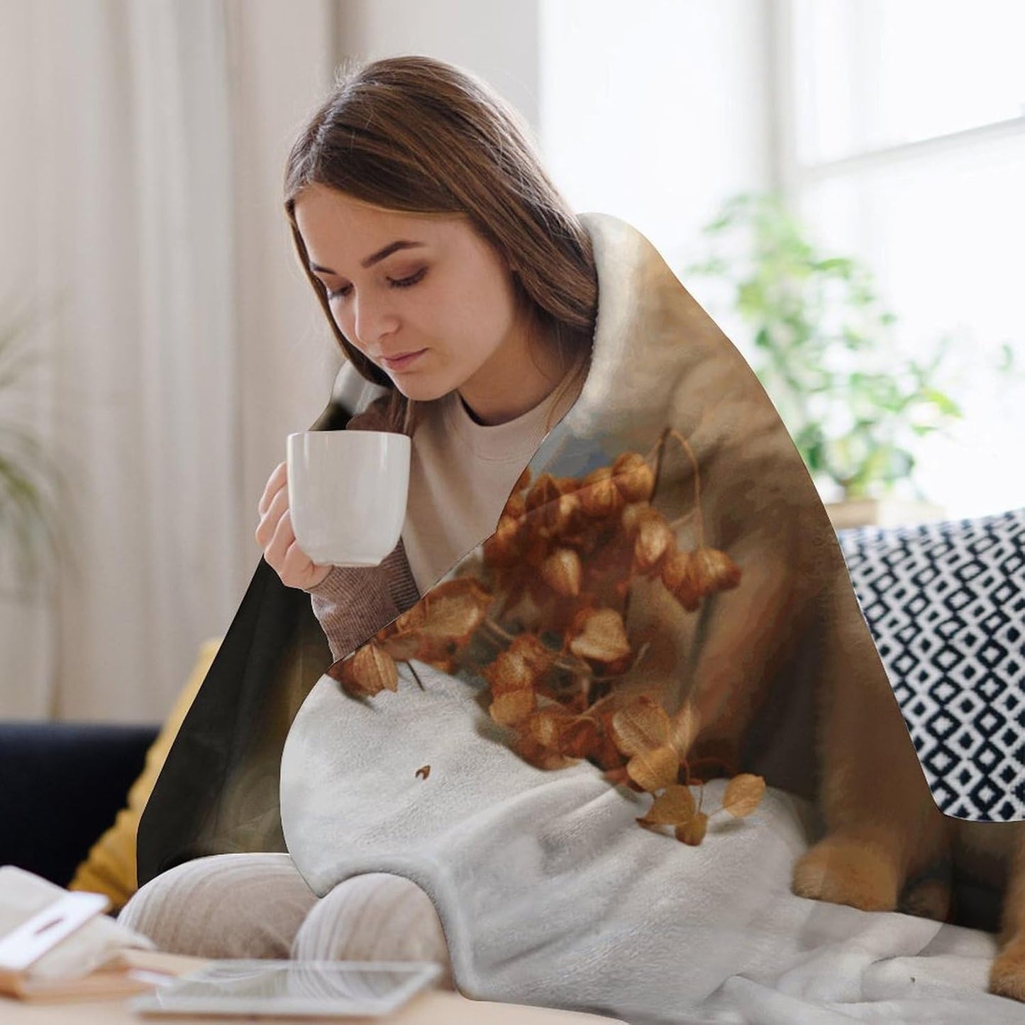 Cute Pomeranian Throw Blanket for Couch Super Soft Warm Lightweight Throw Blankets Cozy Flannel Bed Blanket Cute Decorative Blankets for All Seasons Home Decor Gift 50"*60"（130 * 150cm）