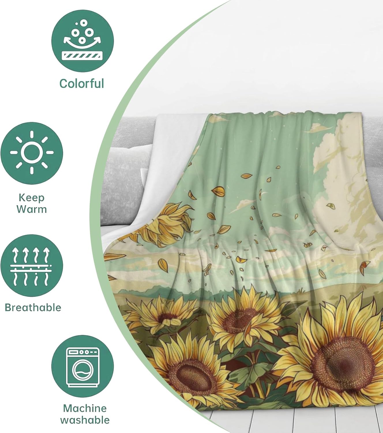 Fox and Full Moon Fleece Blanket Gifts for Kids Girls, Woodland Night Scene Throw Blankets for Women Adults, Cozy Lightweight for Couch Bed Room Home Decor, 50x60 in