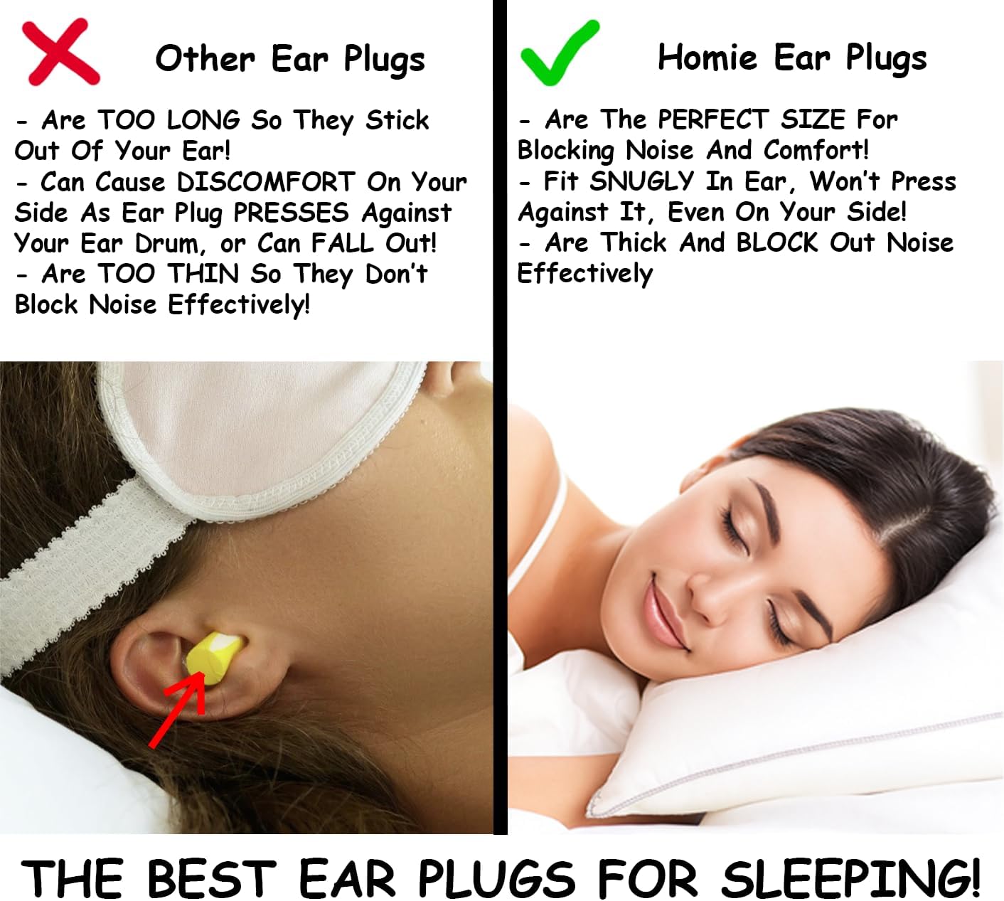 Homie Foam Earplugs for Sleeping, 60 Pair - 33dB Highest NRR, Comfortable Ear Plugs for Sleeping, Snoring, Travel, Concerts, Studying, Loud Noise, Work (Blue, 60 Count)