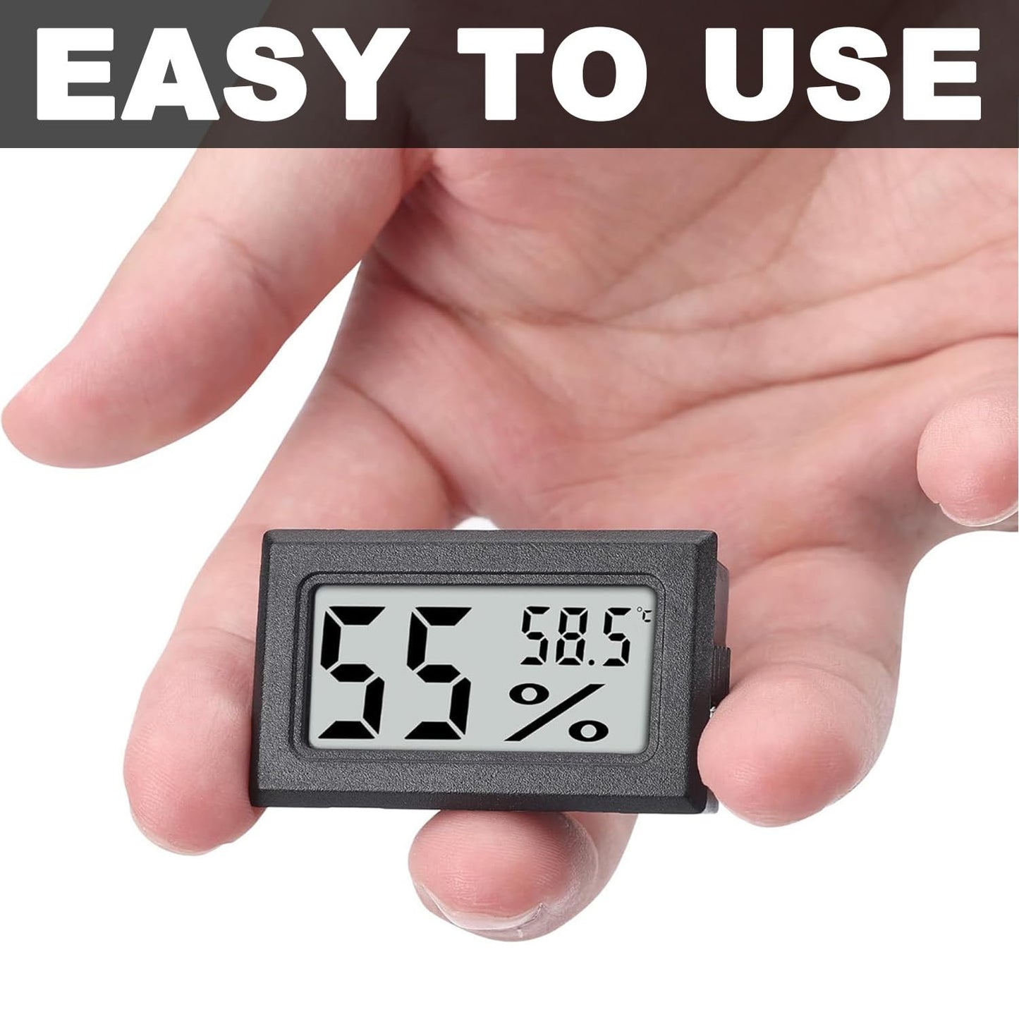 Indoor Digital Display Thermometer Hygrometer Temperature Meter Humidity Monitor with Clear Accurate Reading Temperature Humidity Gauge for Bedroom Garage Warehouse Home Office Car Greenhouse 2pcs