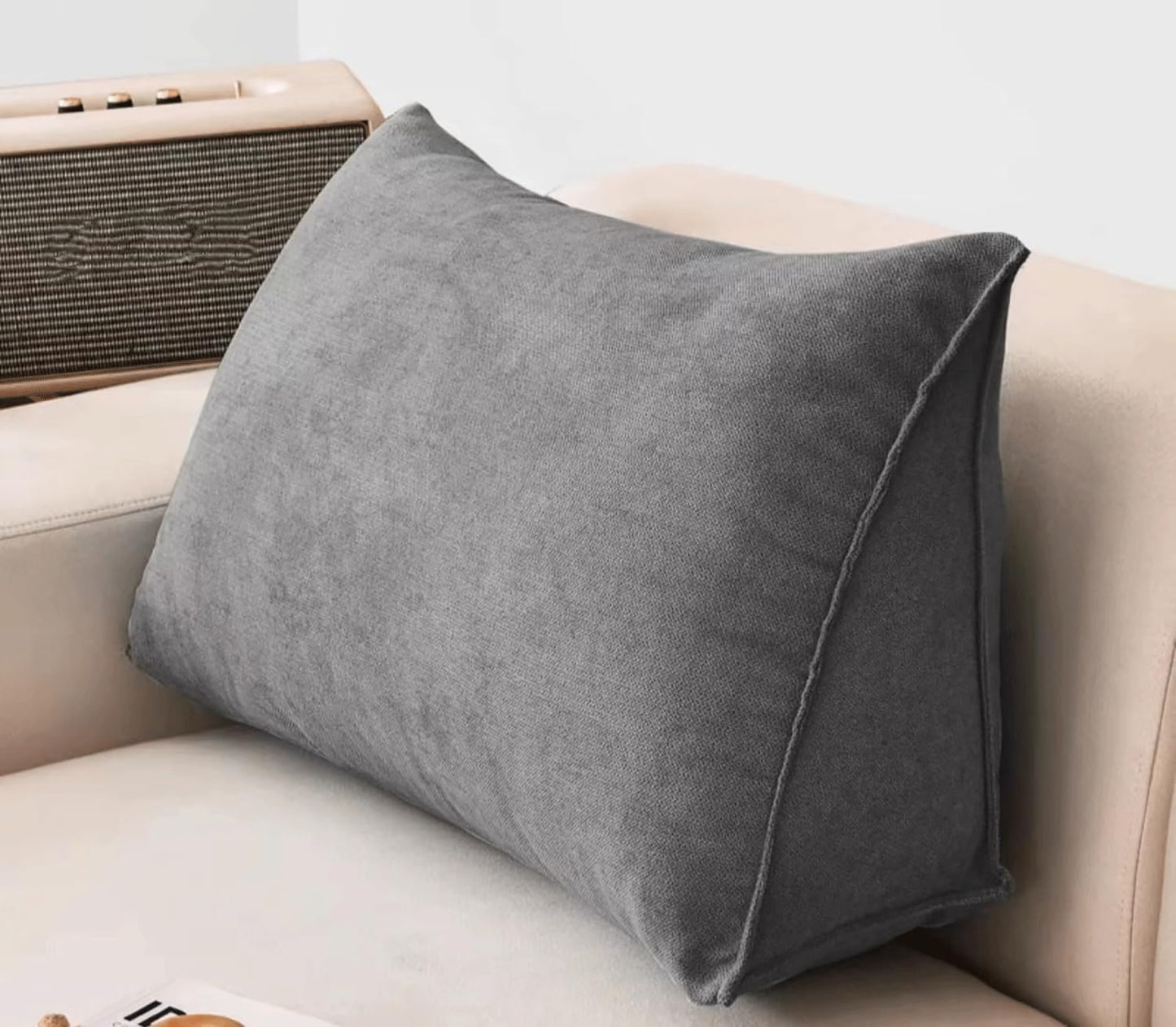 Wedge Pillow Back Support Backrest Reading Pillows For Lumbar And Sitting Up Headboard Pillow Wedge Lumbar Pillow Bolster Pillow For Office Chair Sofa Couch With Re(Size:100x35x20cm,Color:Dark Grey)