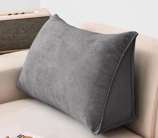 Wedge Pillow Back Support Backrest Reading Pillows For Lumbar And Sitting Up Headboard Pillow Wedge Lumbar Pillow Bolster Pillow For Office Chair Sofa Couch With Re(Size:100x35x20cm,Color:Dark Grey)