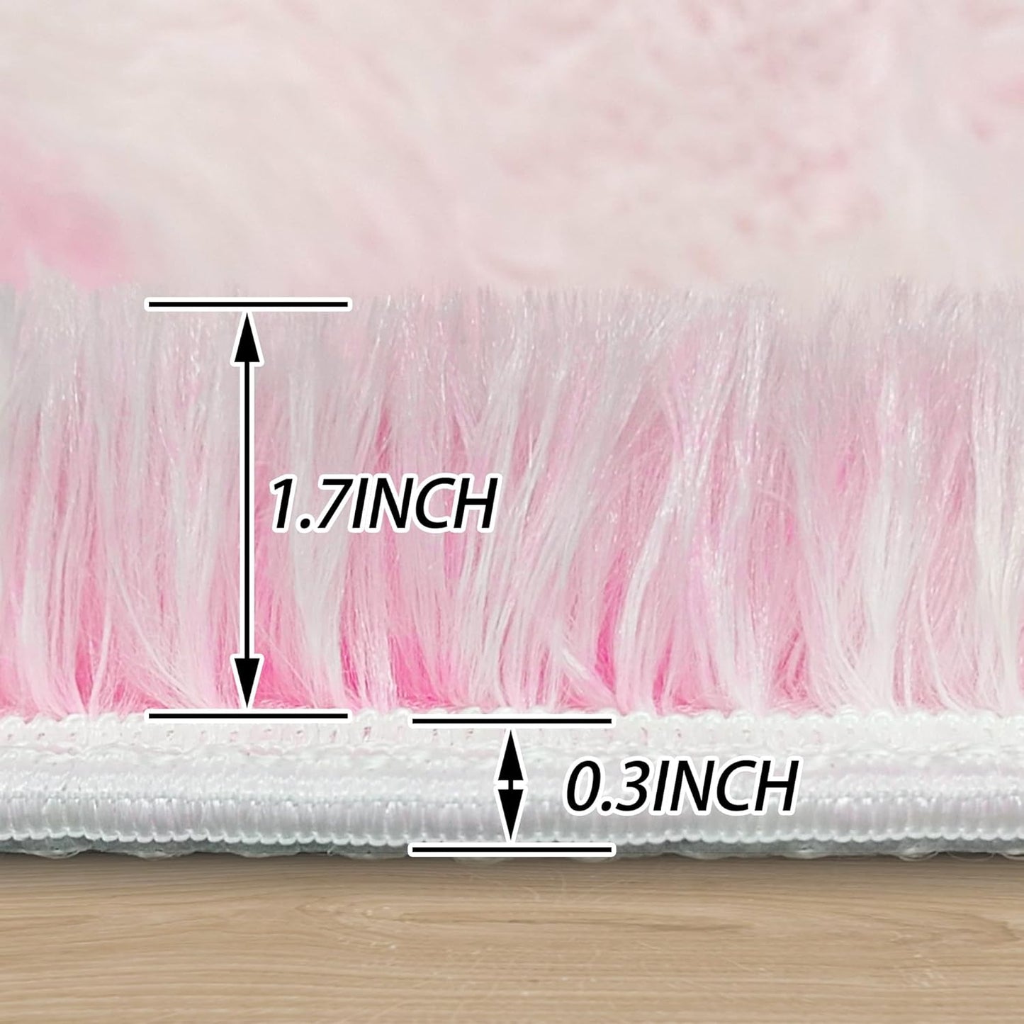 4x4 ft Pink Fluffy Round Rug for Girls Bedroom,Colorful Soft Shaggy Circular Area Rug Kids Cute Fuzzy Carpet Furry for LivingRoom Nursery Dorm Playroom Room Unicorn Decor Reading Nook Mat