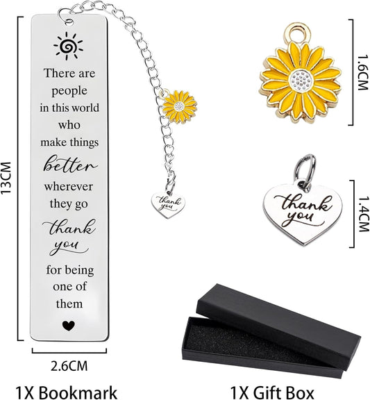 Thank You Bookmarks Gifts for Book Lovers, Metal Book Marks Engraved Thank You for Being One of Them, Appreciation Gift for Men Women Teacher Coworkers