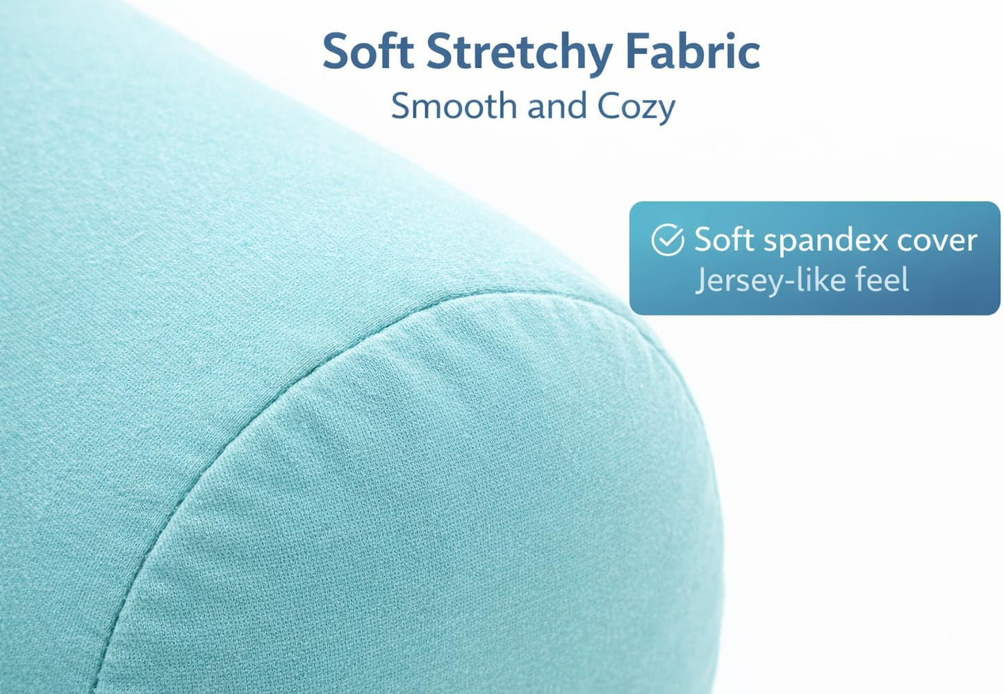 Microbead Roll Bolster Travel Neck Support Pillow and Post-Surgery Therapy Pillow (Light Blue)