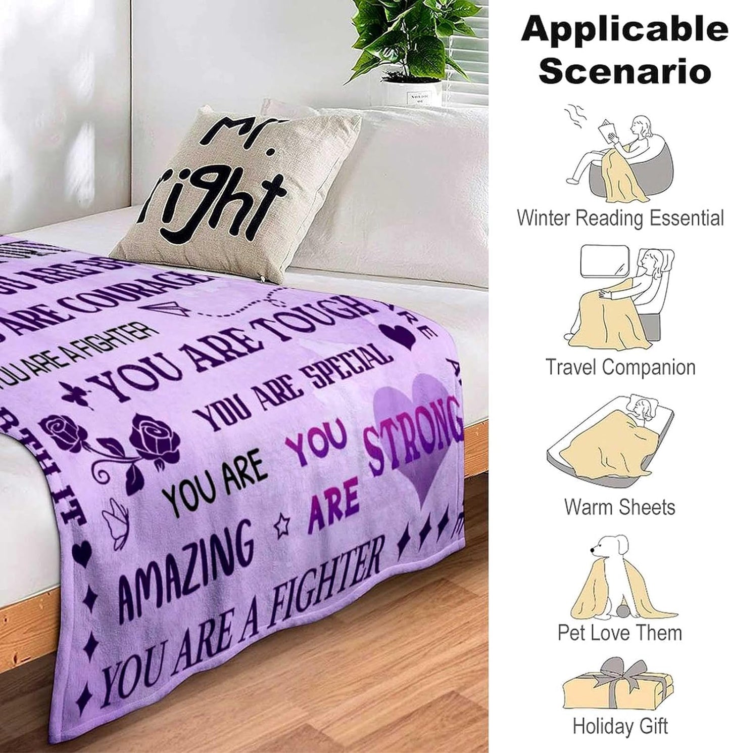 Super Soft Warm Hugs Blanket Sympathy Inspirational Throw Blanket Thinking of You Gifts 80"x60"