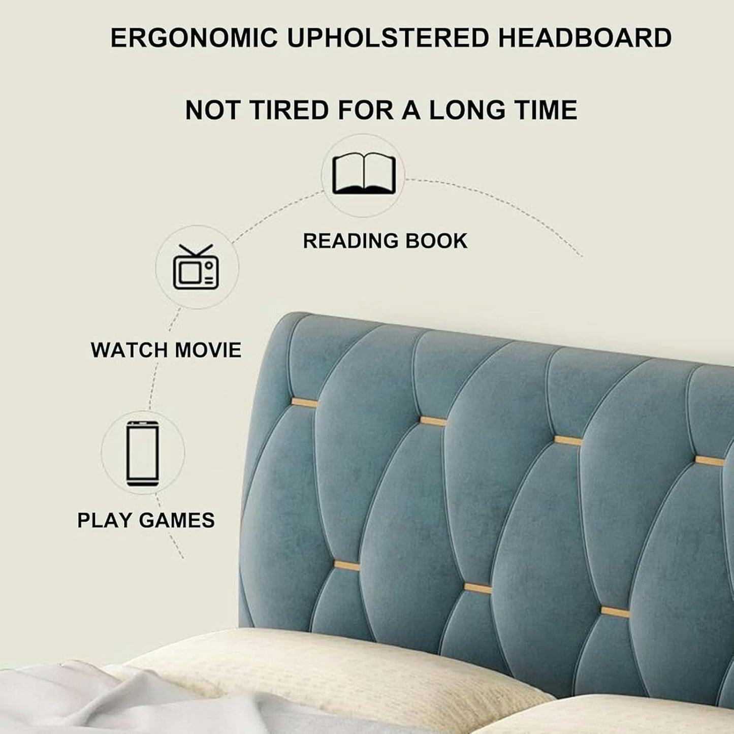 FLTRGO Large Headboard Bolster Cushion Backrest Bed Rest Pillow Neck & Lumbar Support for Dorm Room Daybed Full Size Removable Washable Cover