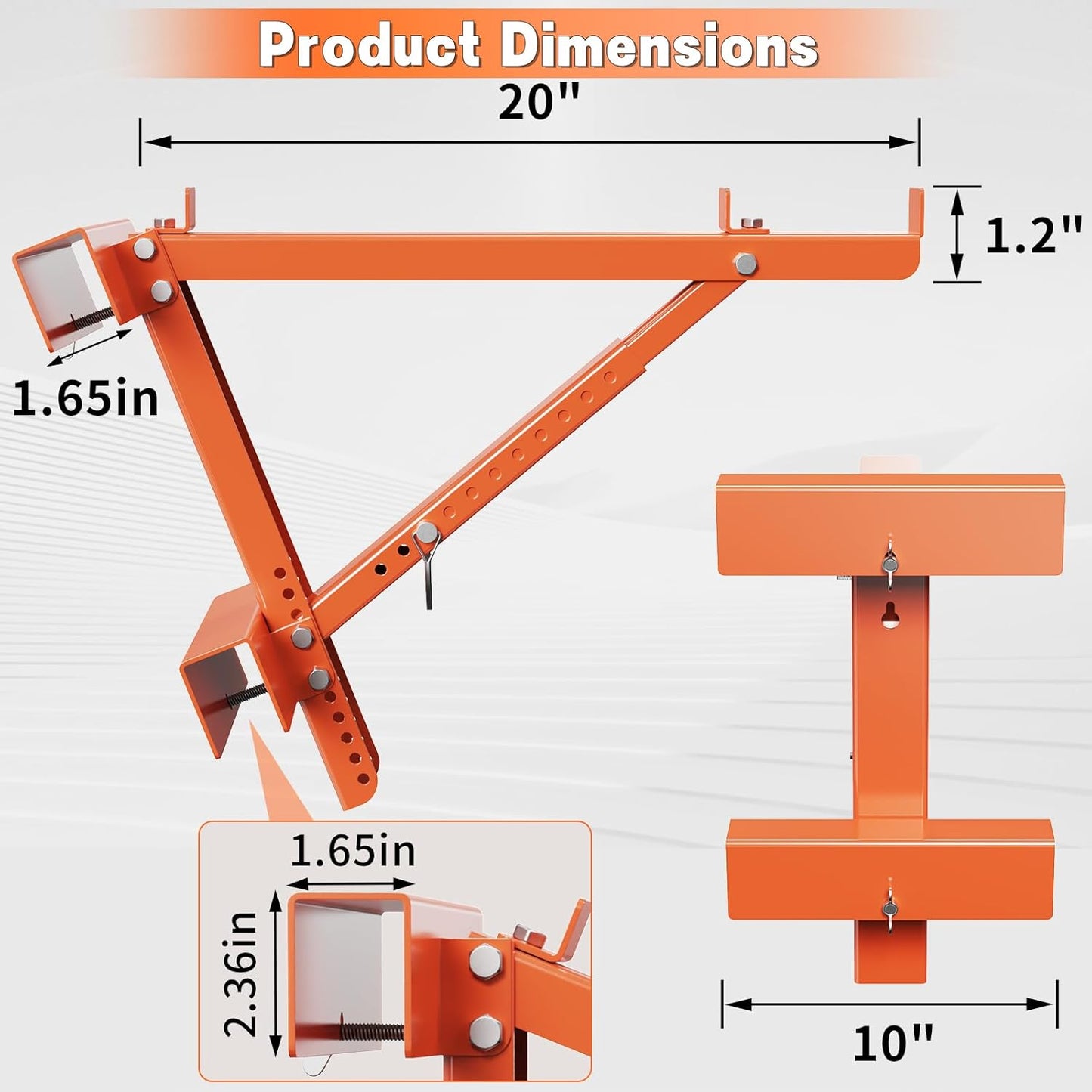 2 Pack Ladder Jacks for Scaffolding Platform Heavy Duty Steel Ladder Jacks Scaffold Bracket Extension Ladder Jack for Roofing Painting Jobsite 20 inch Platform