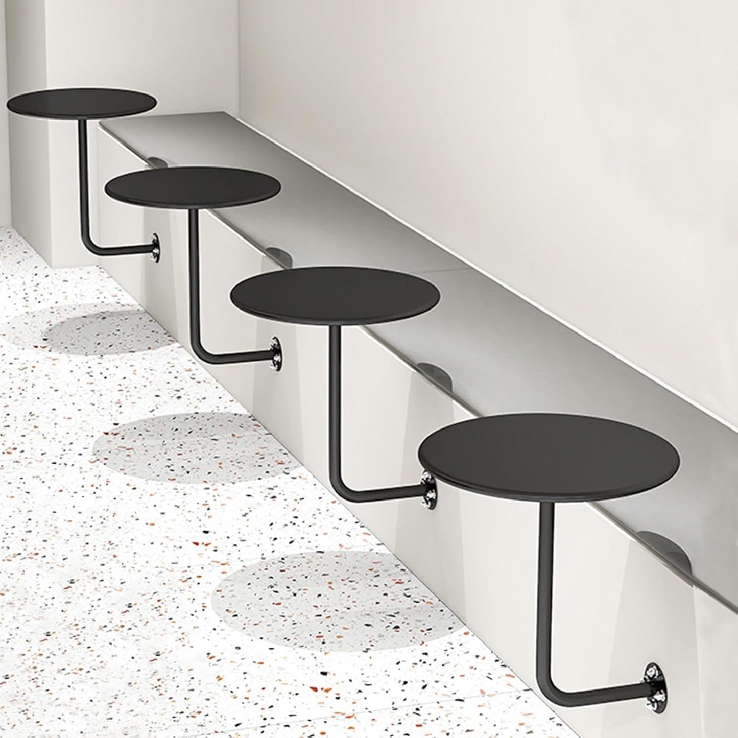 Round Pub Bar Table,Round Pub Table Black Metal Iron Bar Table Wall Mounted Cocktail Table Bistro Table Modern Pub Bistro Table Cocktail Table, Small Side Table for Living Room(Size:40x40x4