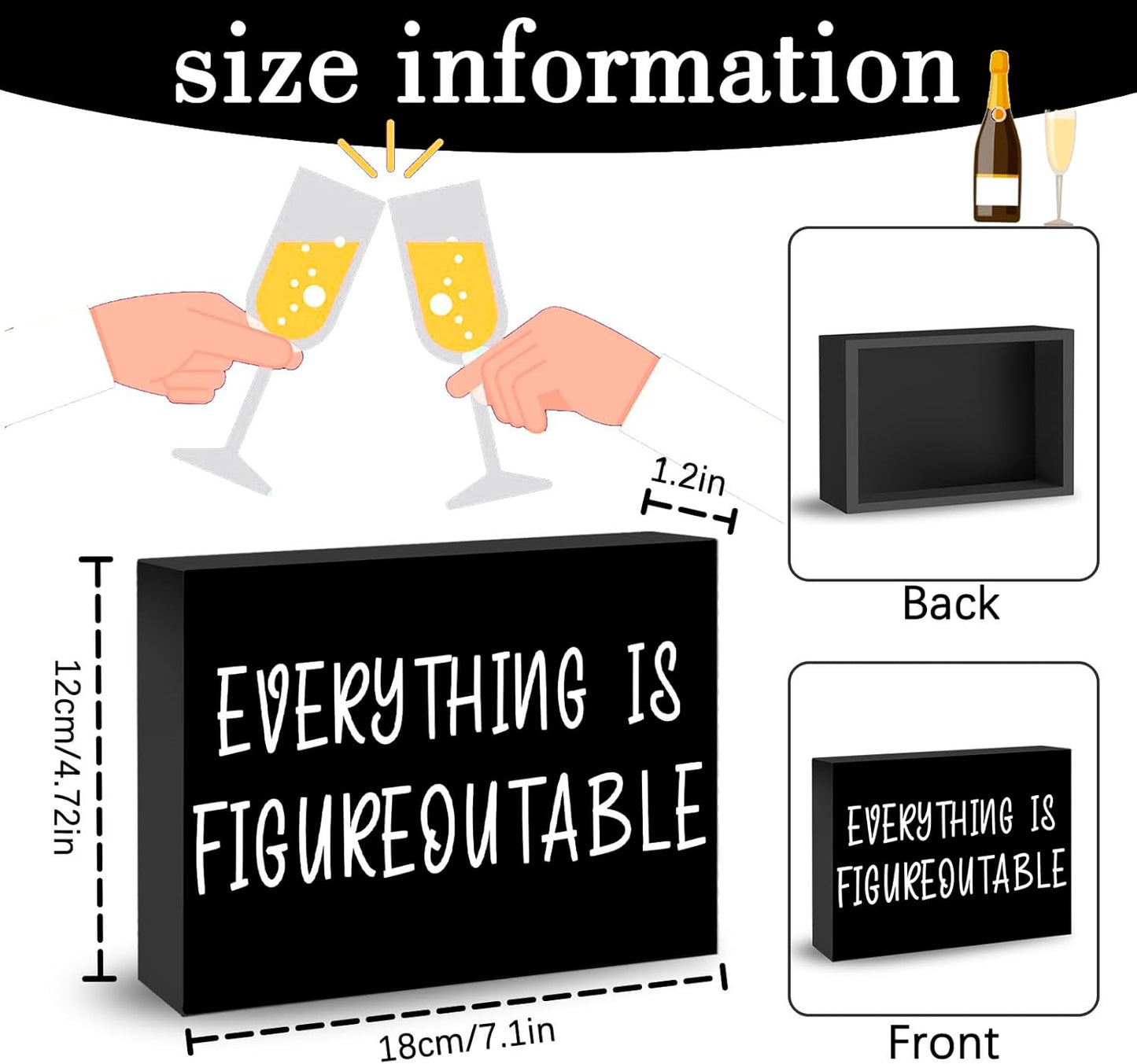 Everything Is Figureoutable Office Decorations For Work Cubicle Decor Funny Office Inspirational Gifts For Women Men Wooden Decoration Plaque Motivational Desk Decor