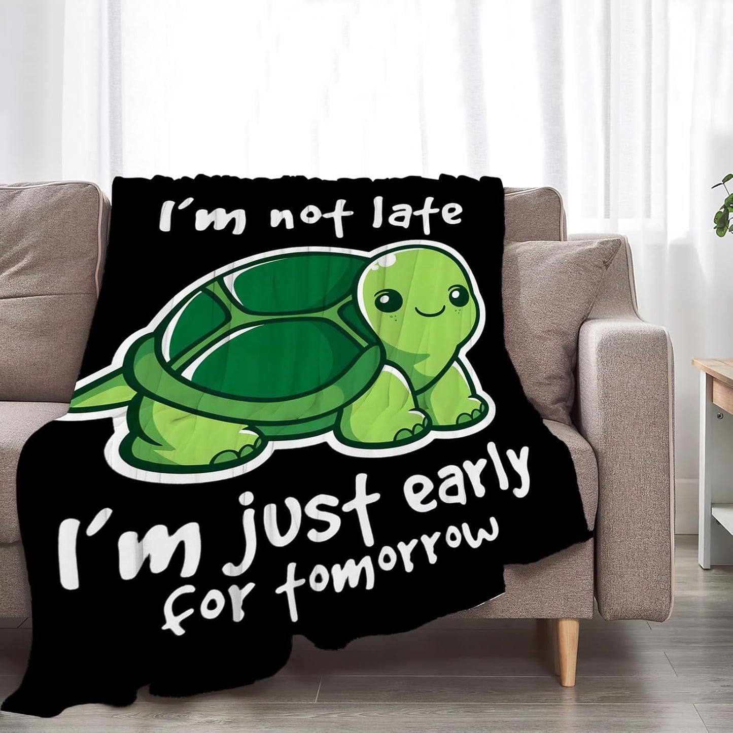 Turtle Blanket Soft Green Turtle Throw Blanket Fuzzy Plush Warm Cozy Fleece Lightweight Flannel Blankets Turtles Stuff Decor Gift for Adults Women Girls Men 50"x40"
