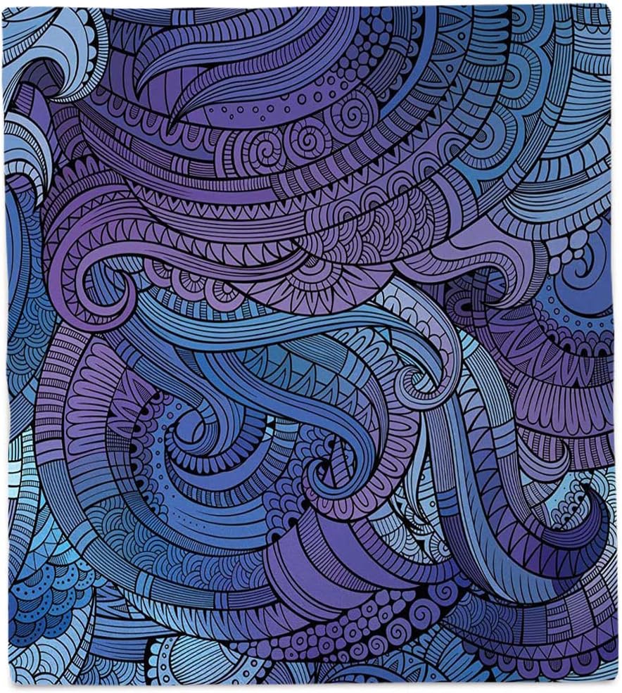 Child Blanket Cotton, Abstract Child Blankets for Girls, Ocean Inspired Graphic Arabesque Paisley Swirled, Plush Lightweight Fuzzy Cozy, 40 x 50inches, Cozy Warm Soft Blanket for All Seasons,