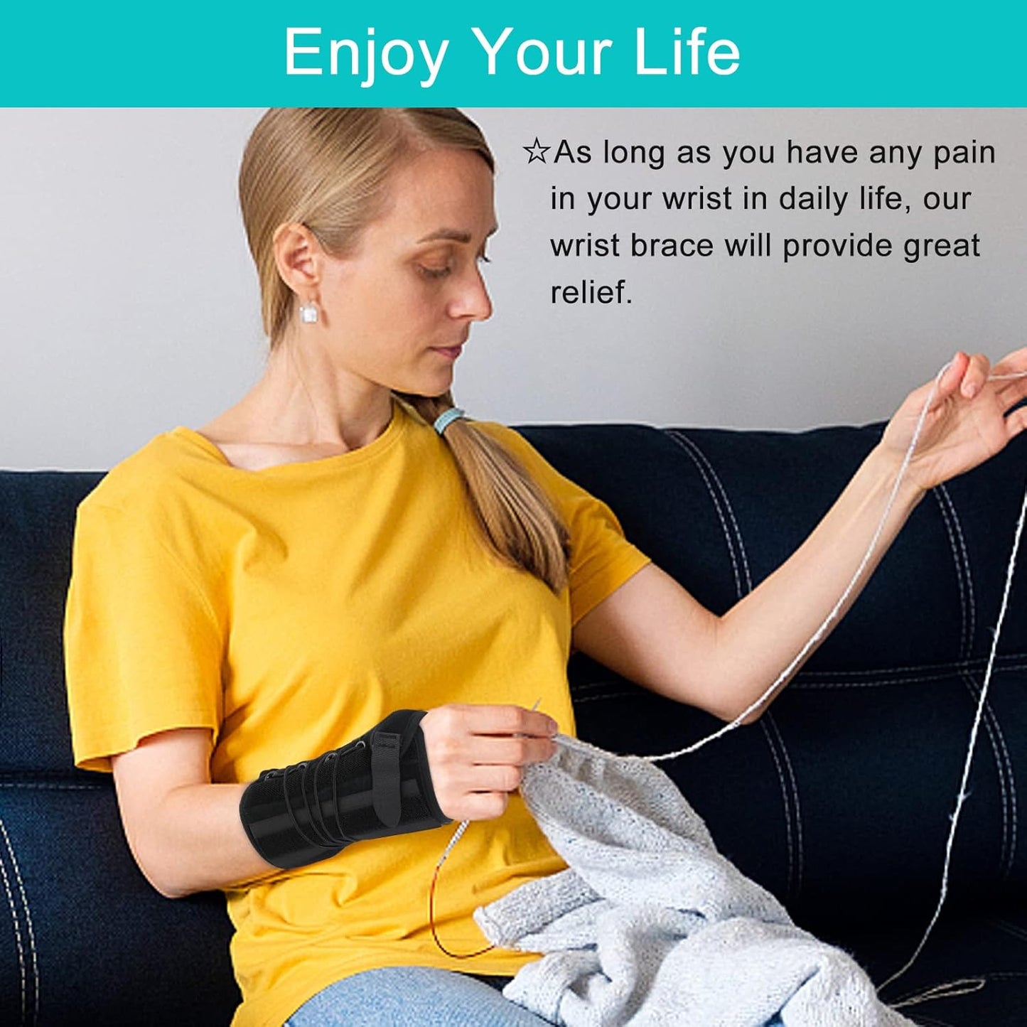 bestlife Unisex Universal Wrist Lacer Wrist Brace for Carpal Tunnel Syndrome & De Quervain’s Syndrome,Adjustable Night Wrist Support Brace with Splints Right Hand For Women & Men,Great for Wrist Pain,Sprain,Sports Injuries,Joint Instability,Arthritis,Wris