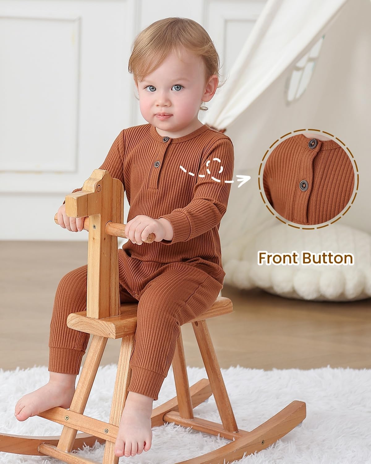Bafeicao Baby Boy Girl 2/3 Pack Solid Romper Ribbed Short/Long Sleeve Bodysuit Jumpsuit Infant Knitted Outfits Clothes