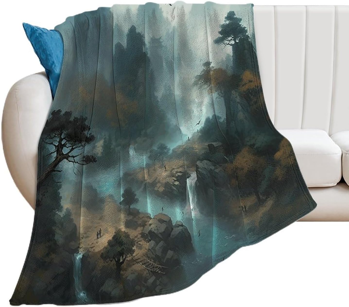 Water and Rocks Throw Blanket for Couch Super Soft Warm Lightweight Throw Blankets Cozy Flannel Bed Blanket Cute Decorative Blankets for All Seasons Home Decor Gift 40"*50" （100 * 130cm）