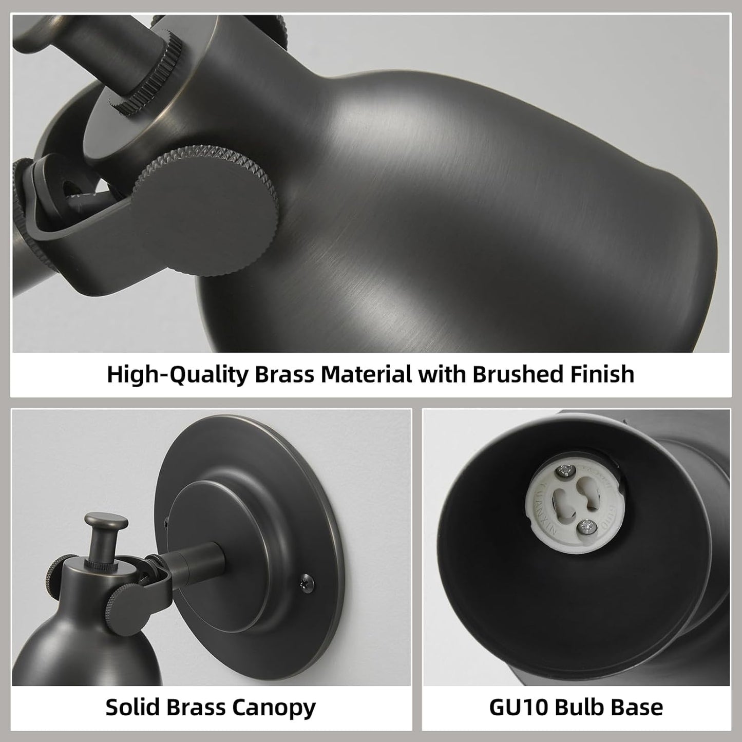 Black Small Wall Sconce Hardwired Single - Brass Matte Dimmable Indoor Bell Light Fixture for Bathroom Vanity Bedroom Bedside Reading Hallway Living Room Kitchen Gallery Hall Picture Lamp